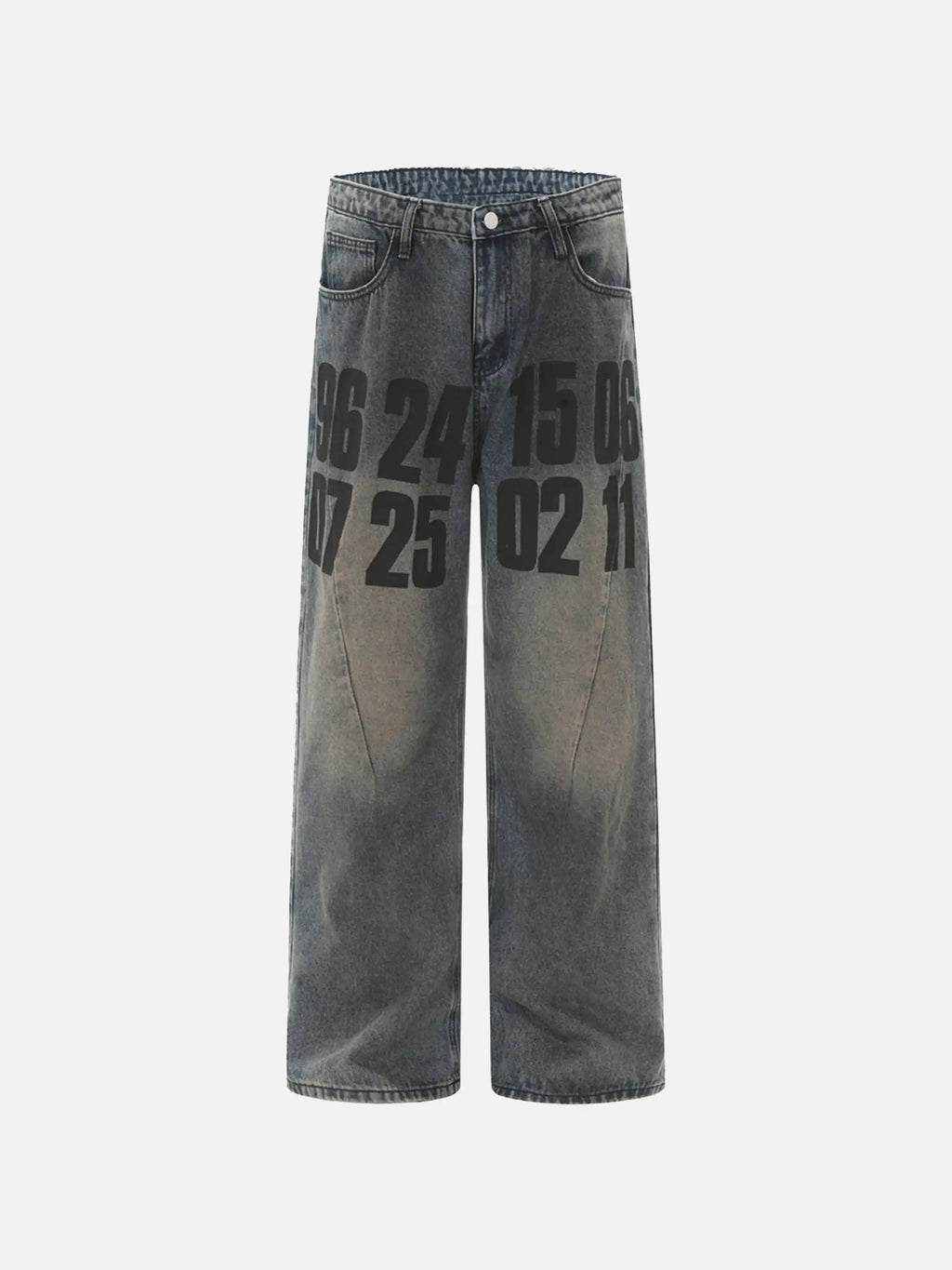 Vintage Number Print Jeans