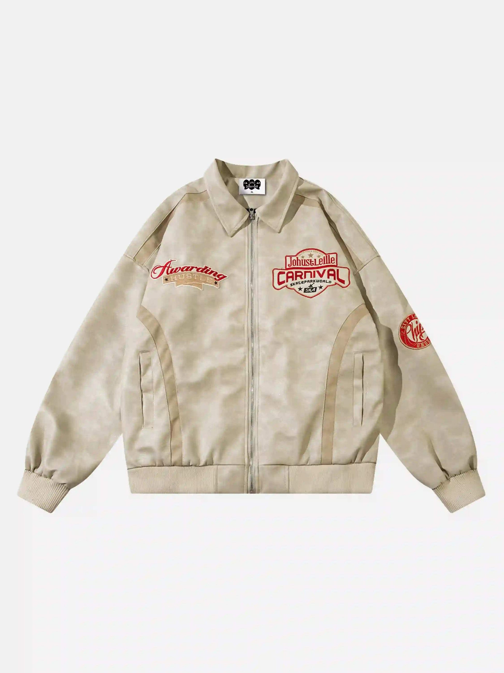 Retro Patchwork Motorcycle Jacket