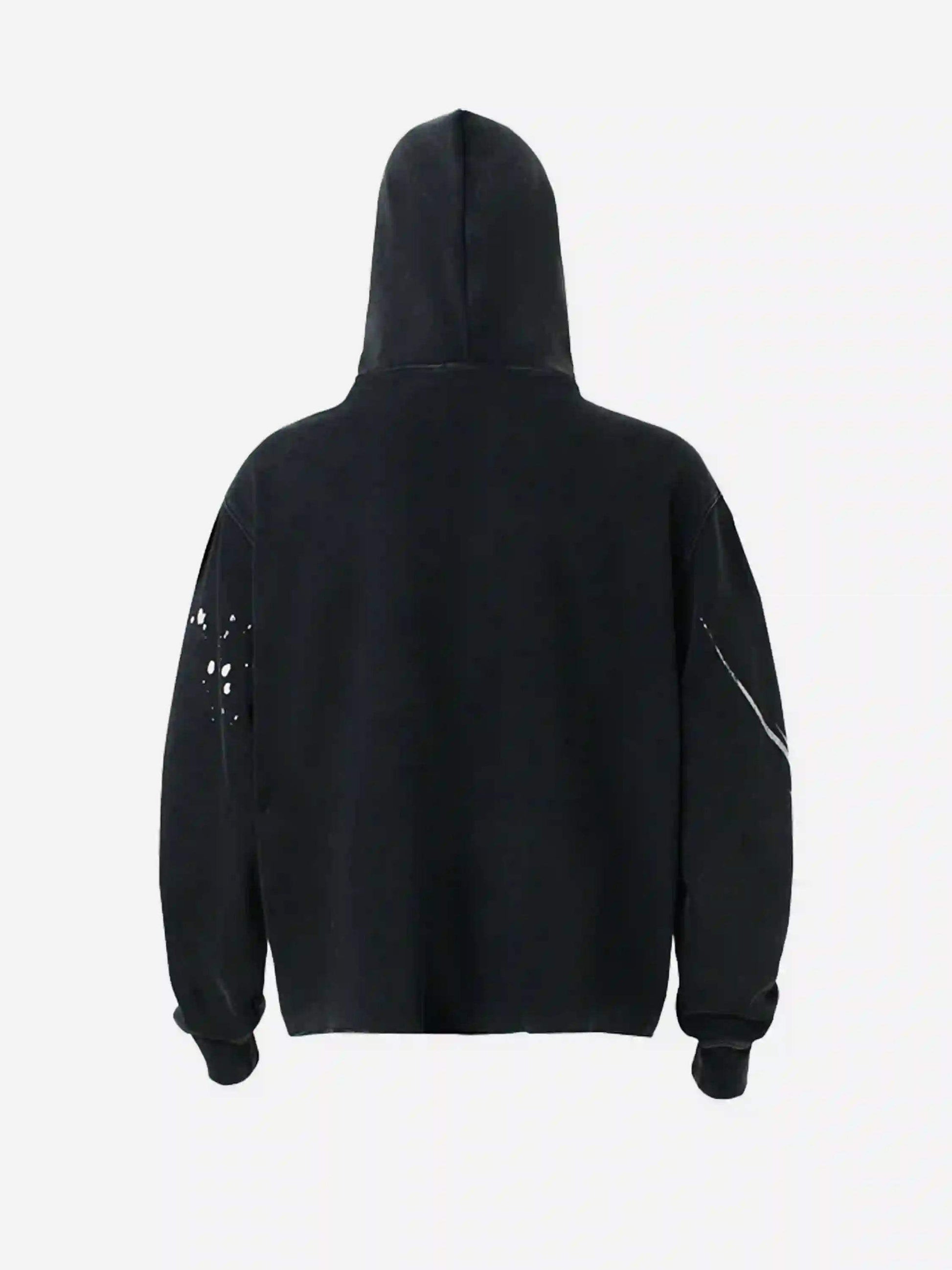 Disguisen American Hip-Hop Graffiti Distressed Hooded Hoodie