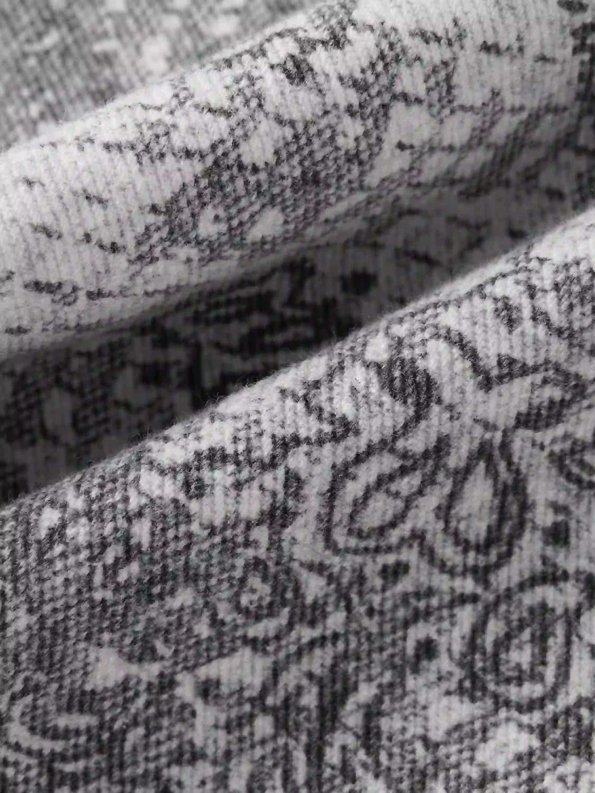 Vintage Paisley Digital Print Straight Jeans