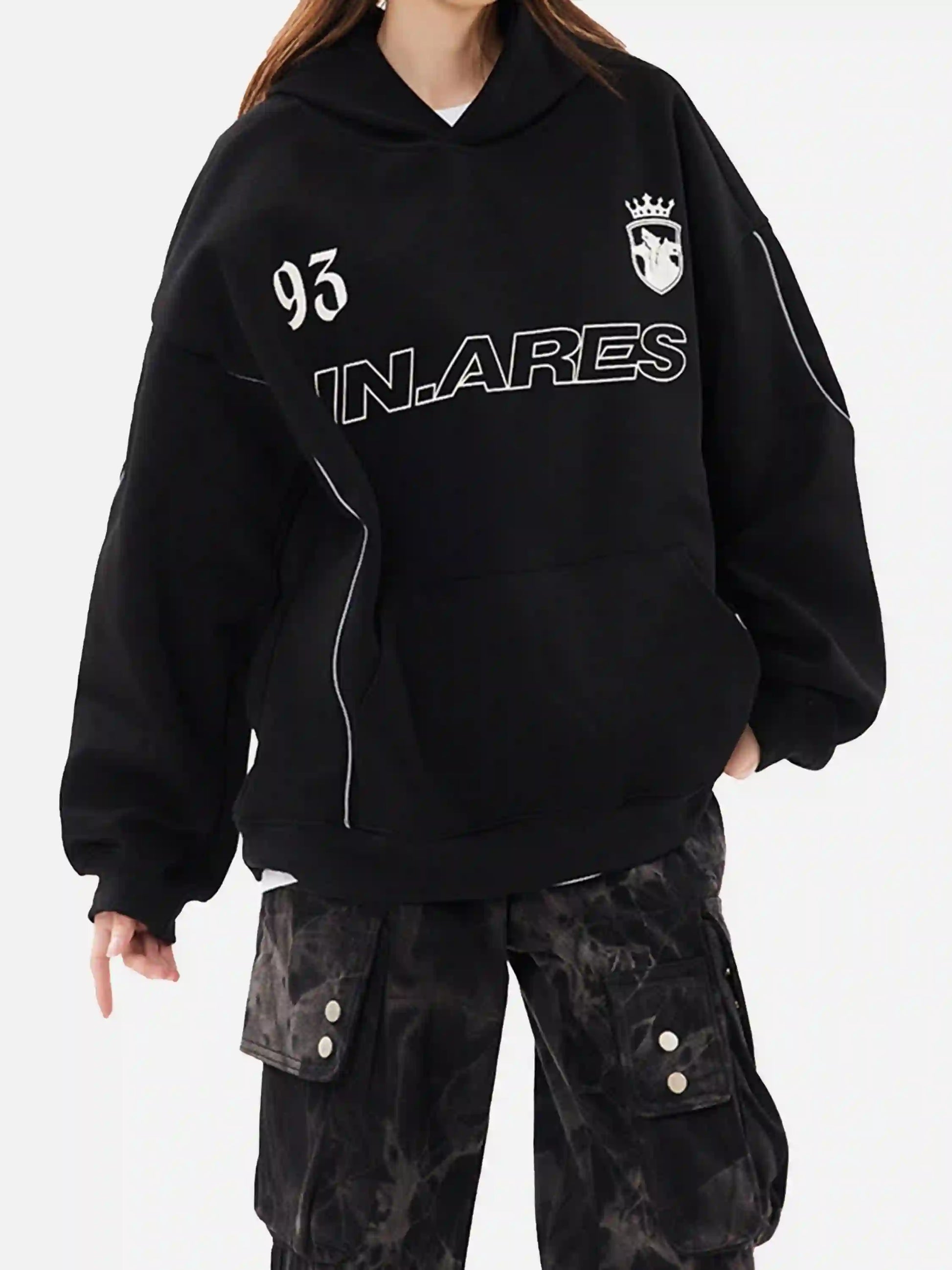 Disguisen Letter Print Line Design Hoodie
