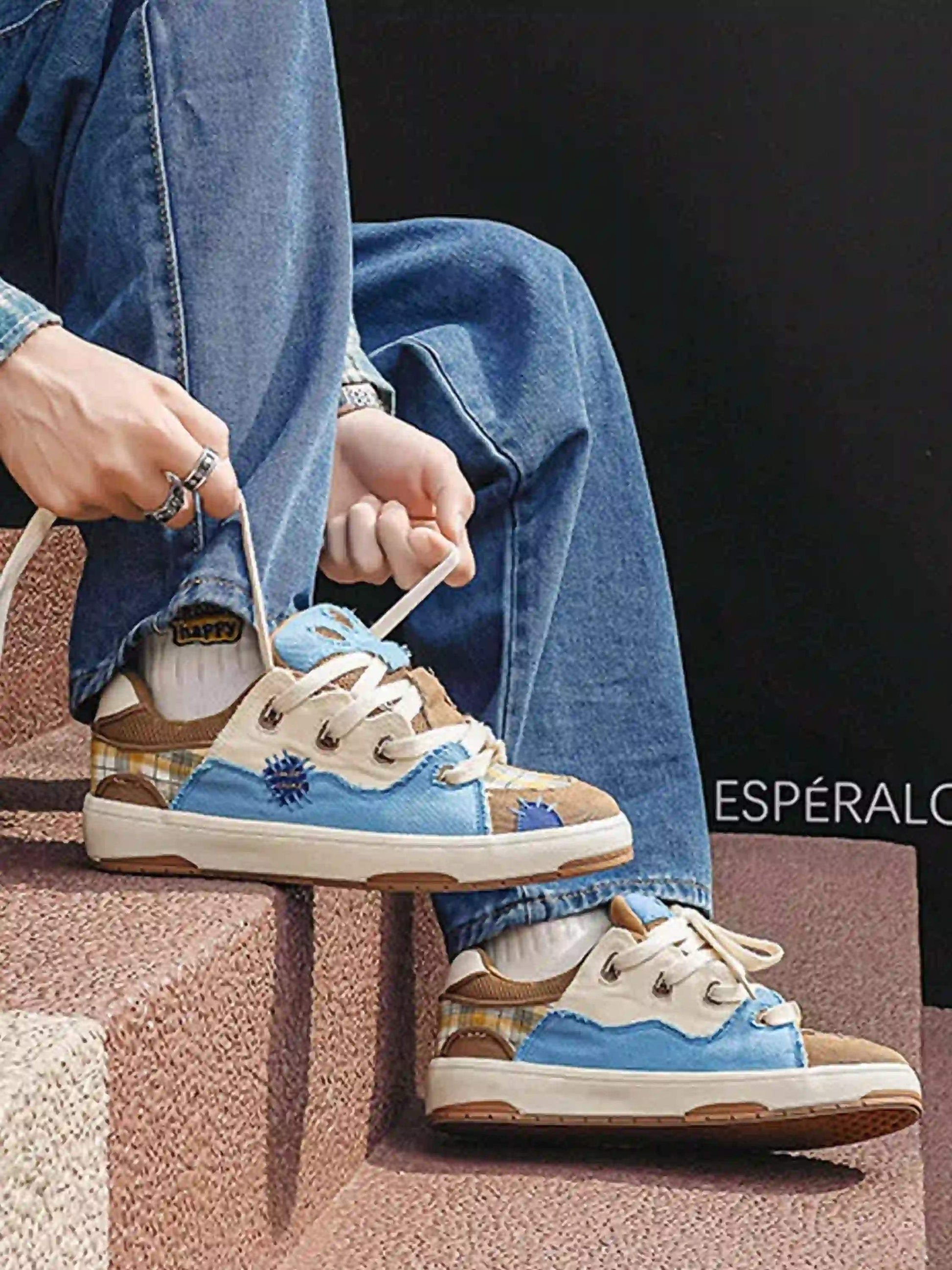 Disguisen Street Hip-Hop Color Matching Bread Shoes
