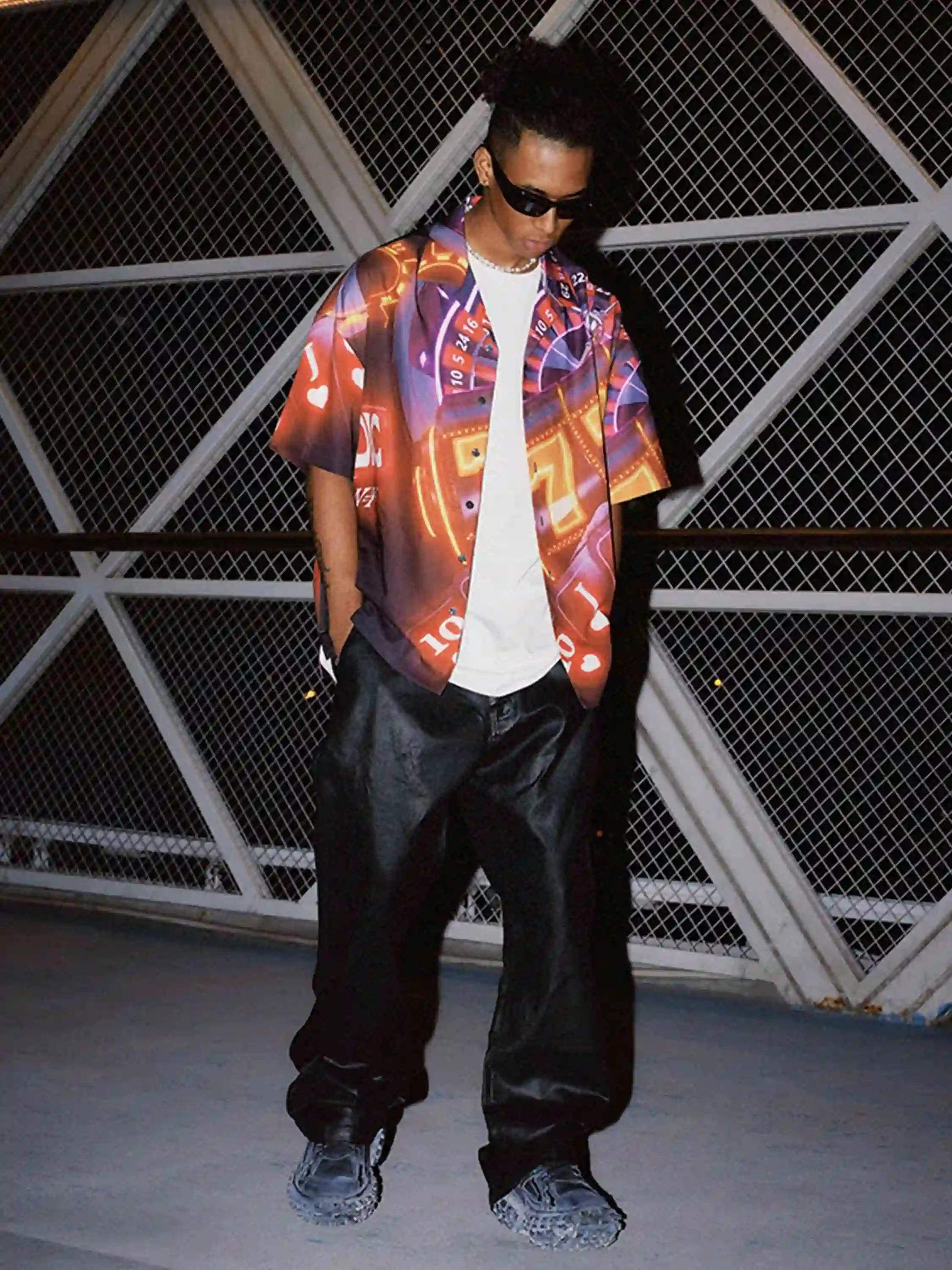 Disguisen American Street Dice Flower Shirt-0508