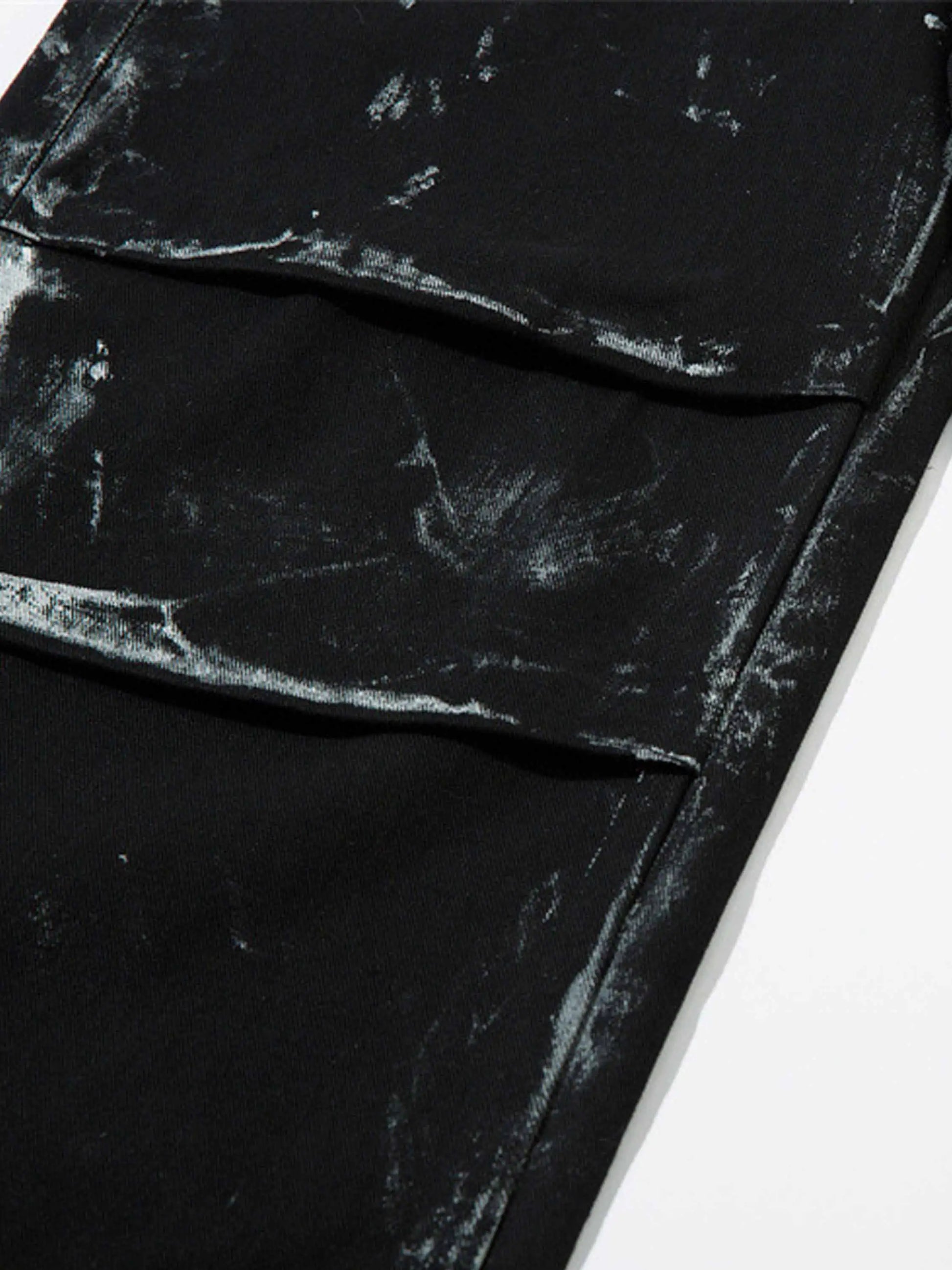 Disguisen Vintage Painted Wide-leg Pleated Jeans