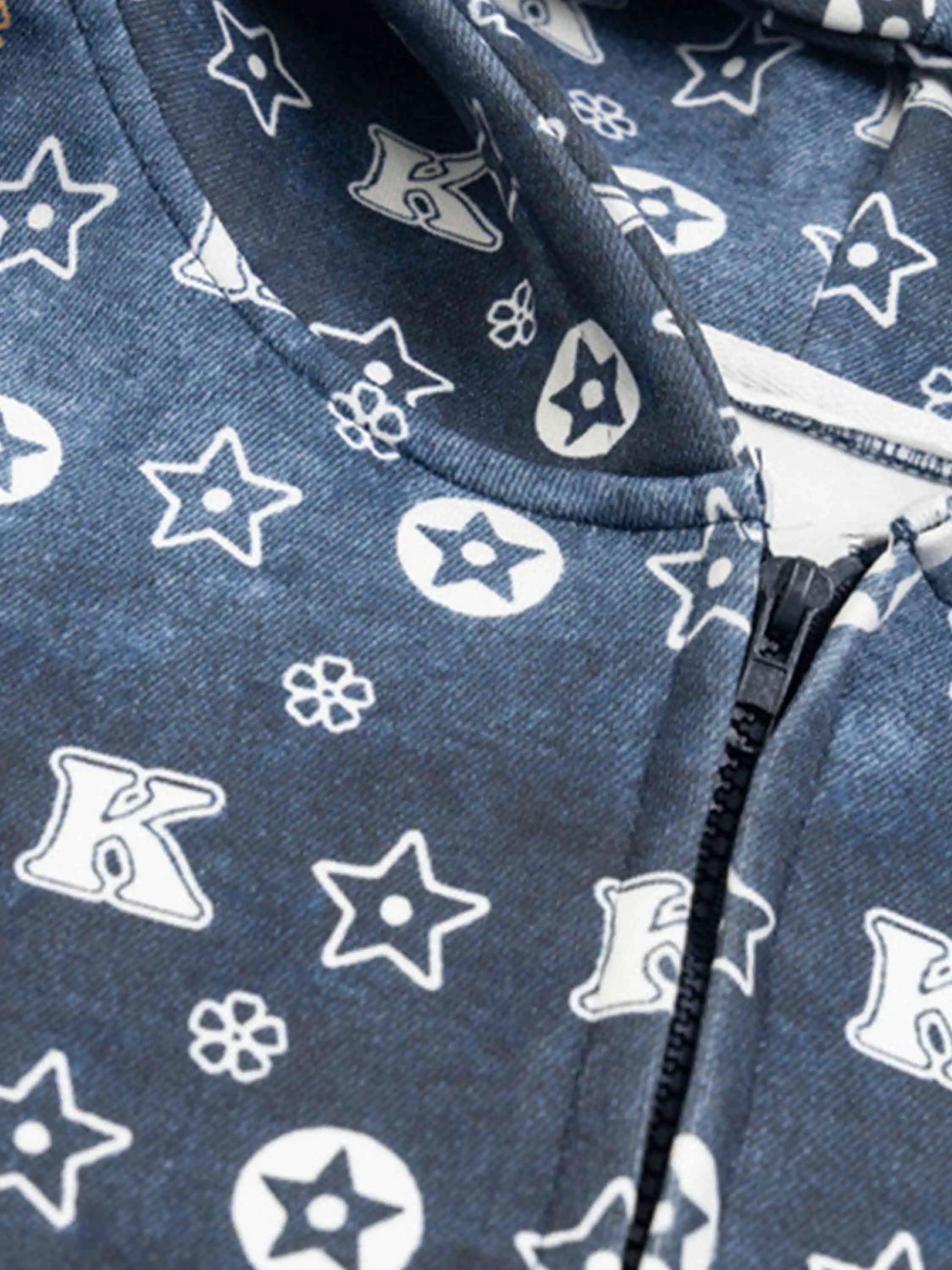 Disguisen Printing Gradient Zip-up Hoodie