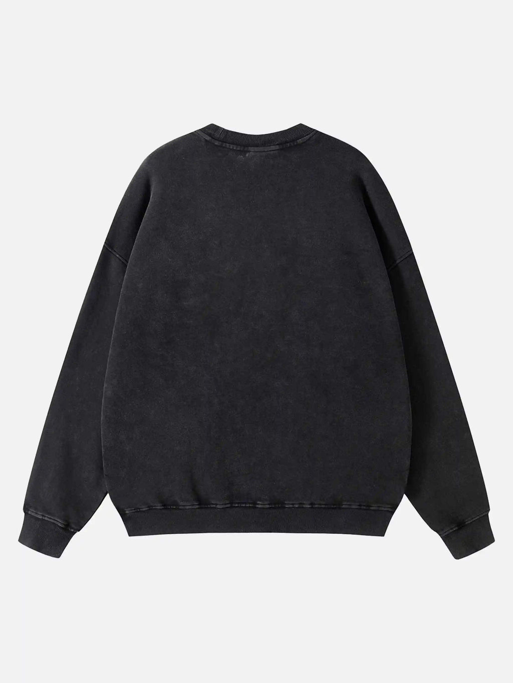 Disguisen Batik Distressed Loose Round Neck Sweatshirt