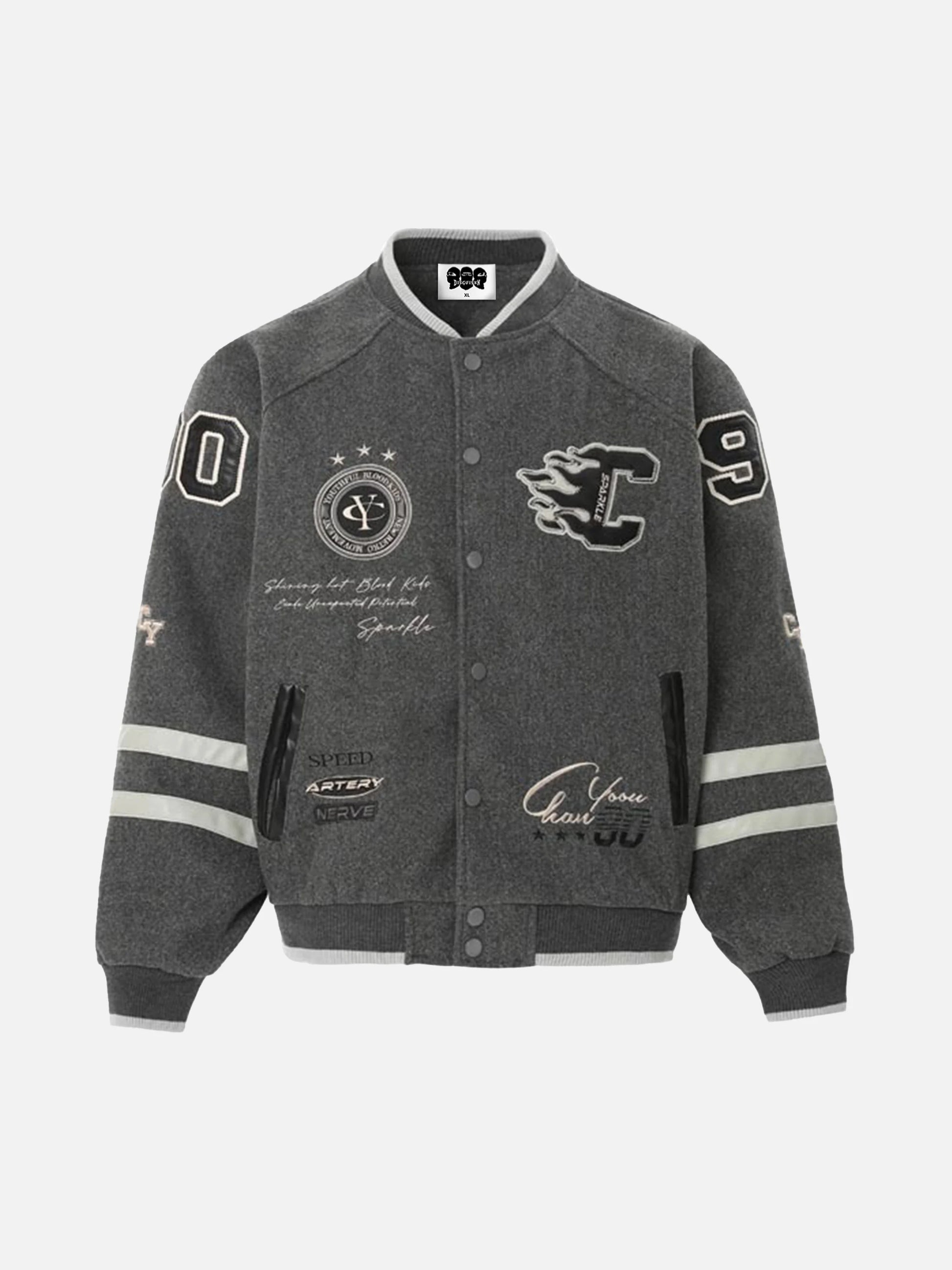 Vintage Embroidered Varsity Baseball Jacket