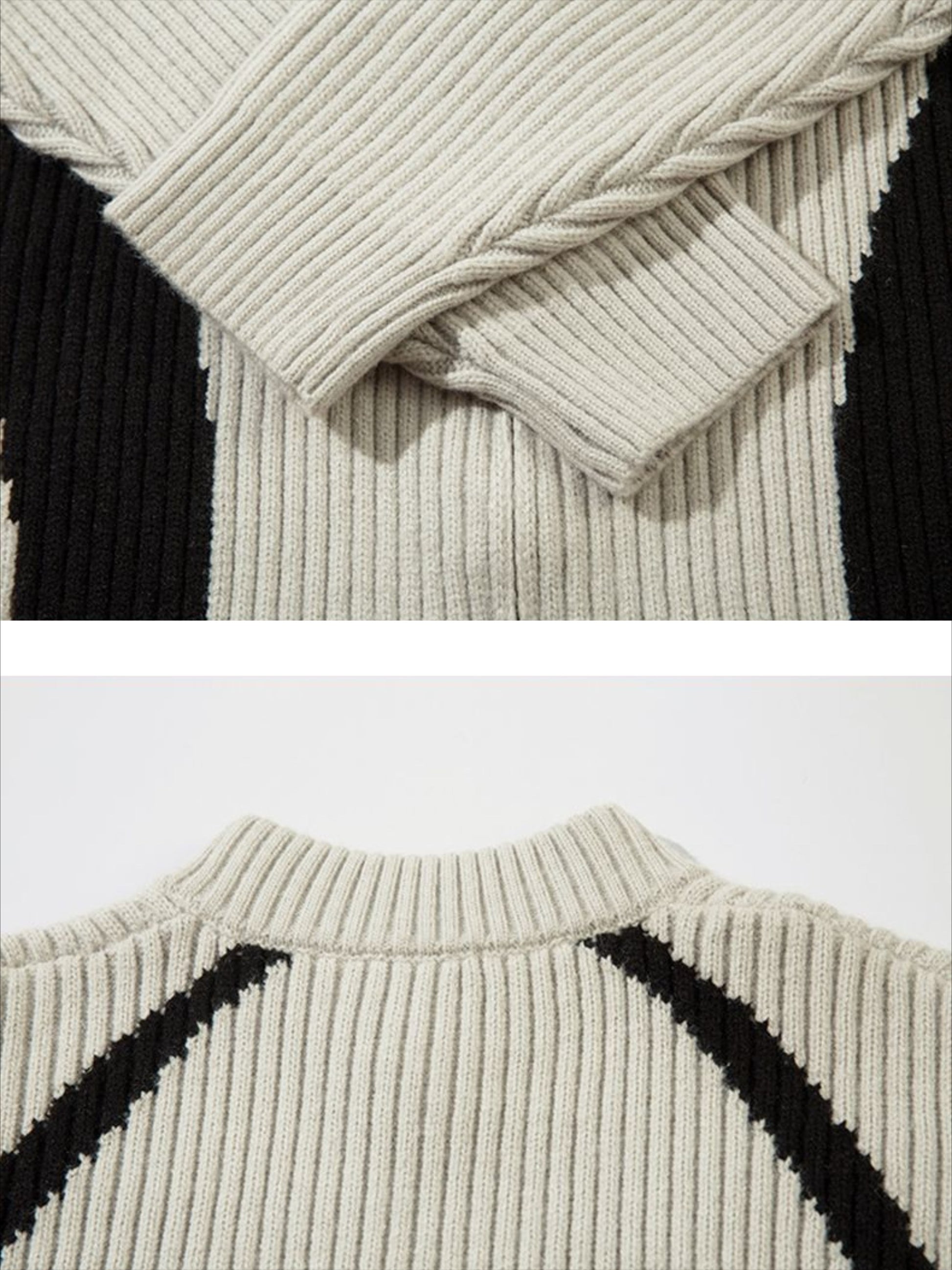 Vintage Contrasting Colors Sweater
