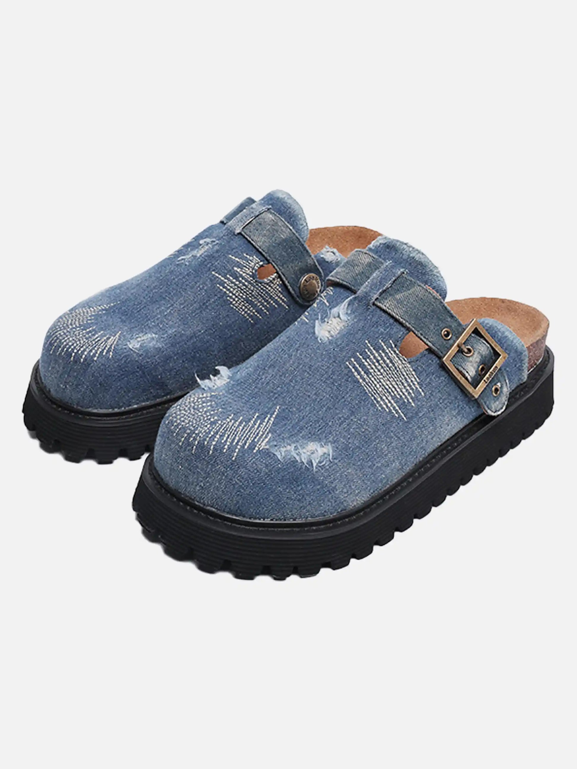 Disguisen Vintage Flat Denim Half Slippers