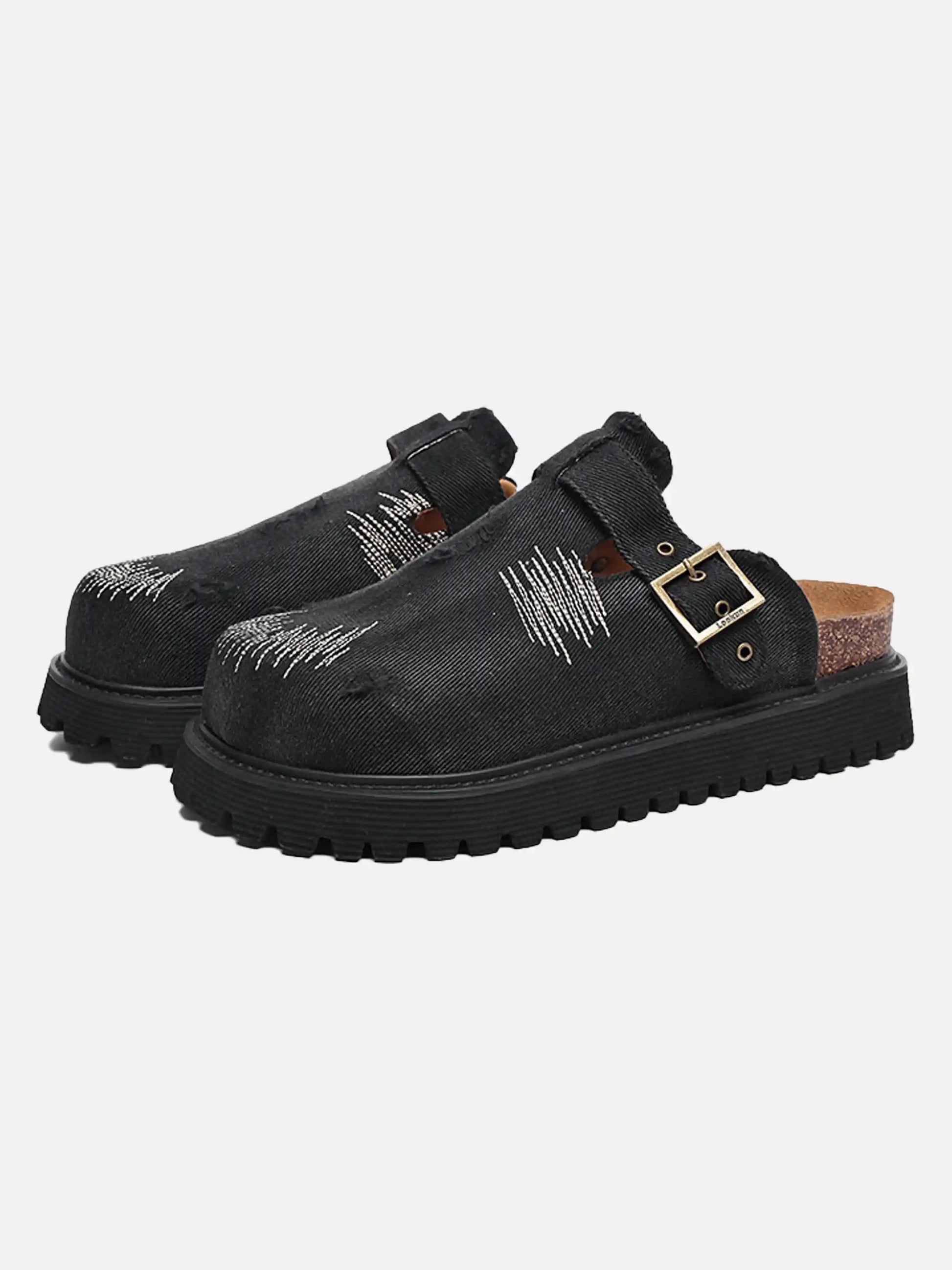 Disguisen Vintage Flat Denim Half Slippers