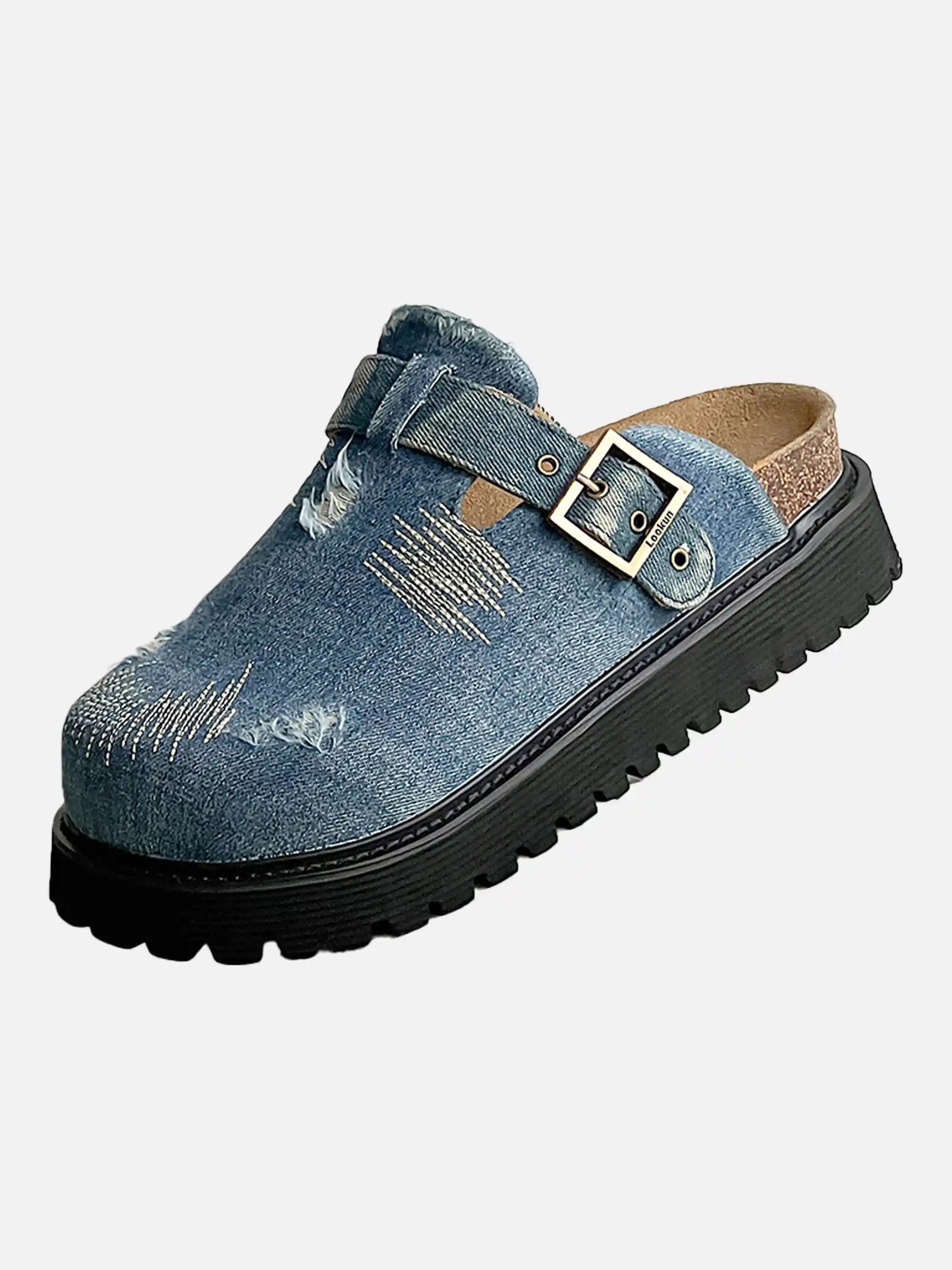 Disguisen Vintage Flat Denim Half Slippers