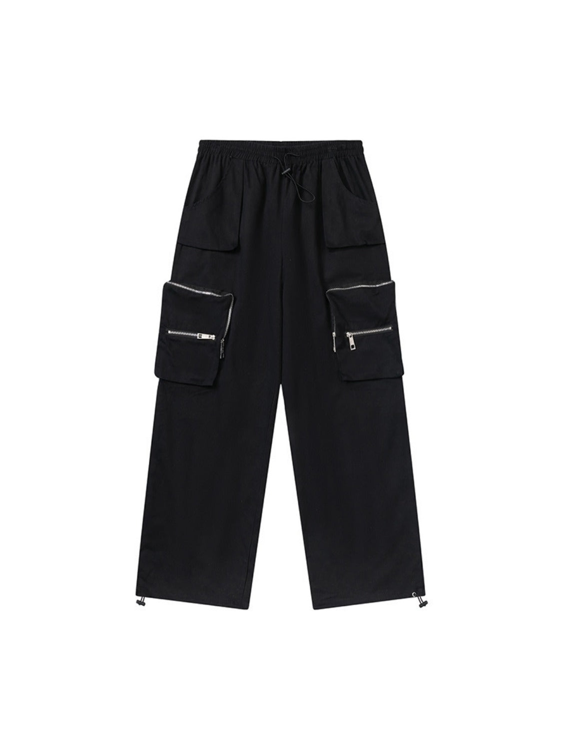 Printed Drawstring Multi-pocket Cargo Pants