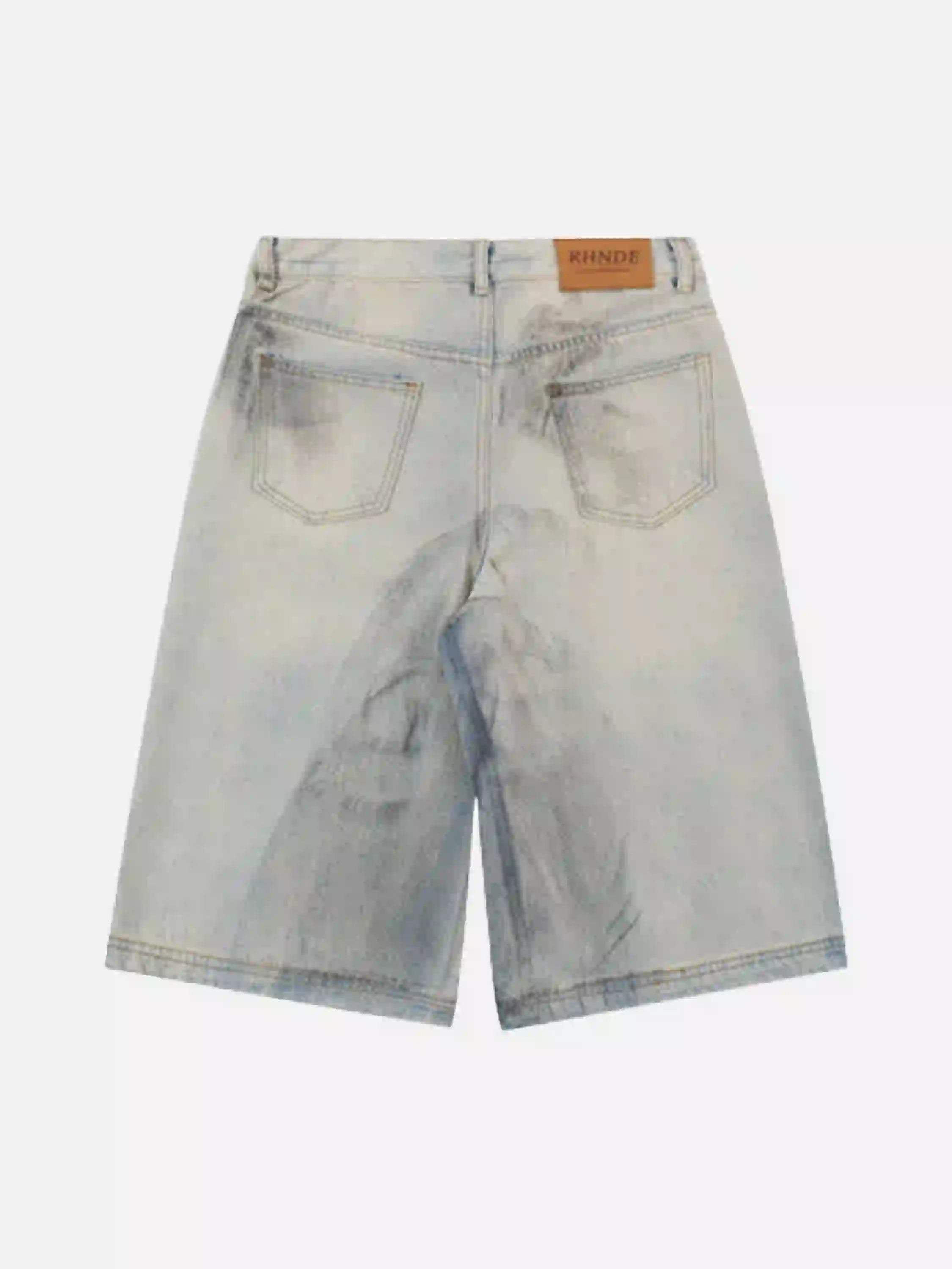 Disguisen High Street Yellow Mud Dyed Denim Shorts