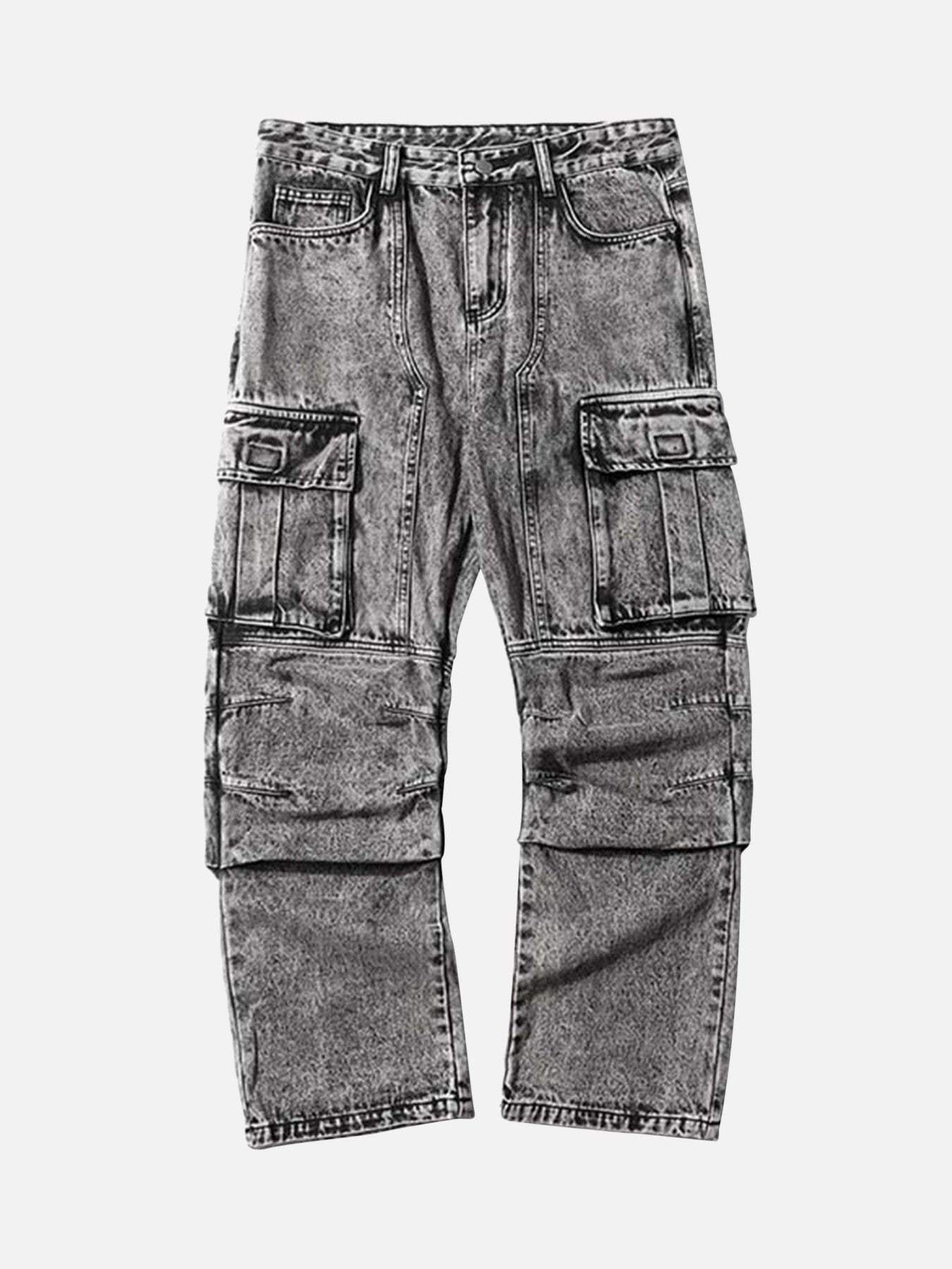 Disguisen Washed And Distressed Multi-pocket Jeans