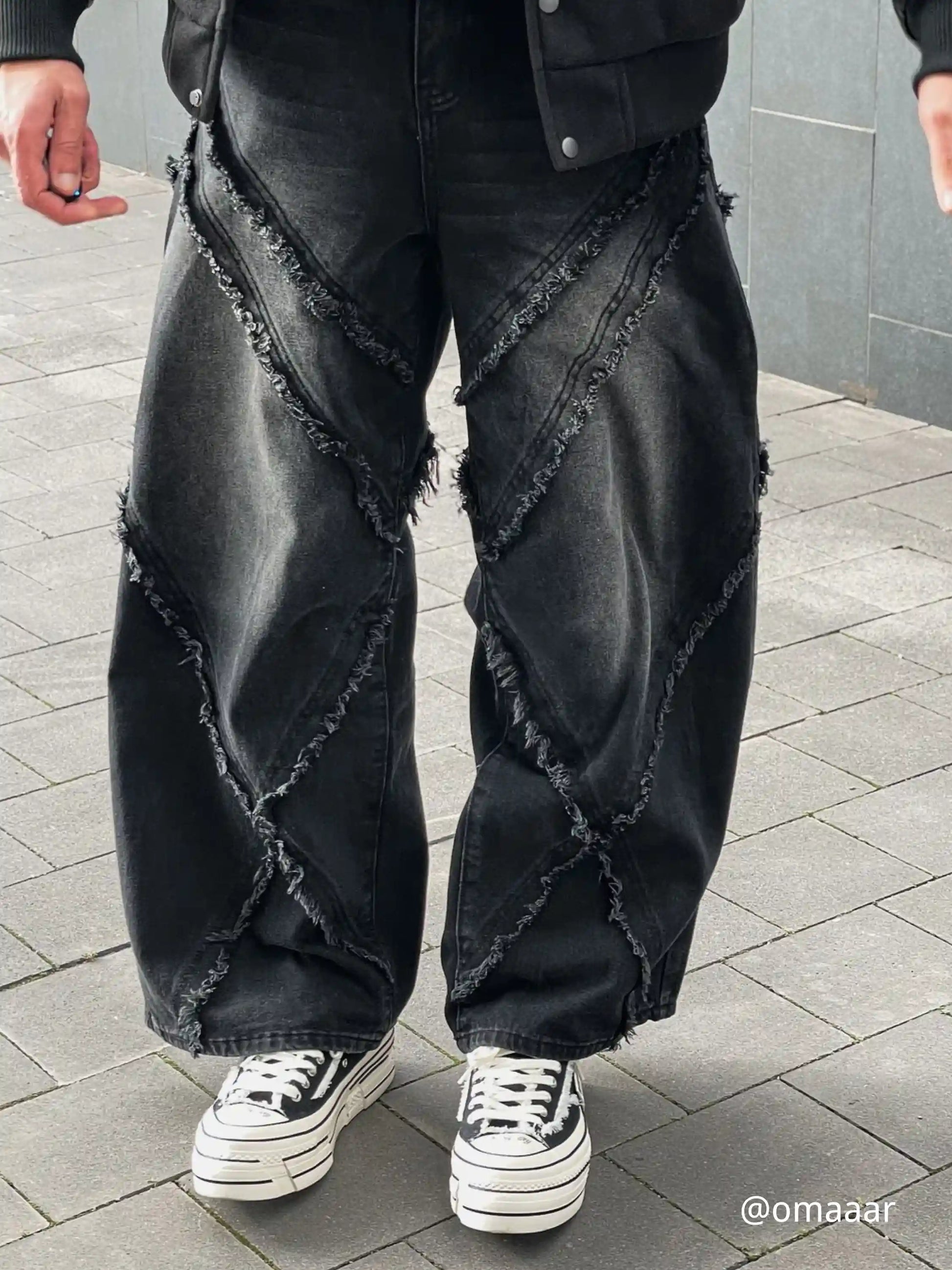Disguisen High Street Hip Hop Washed Distressed Jeans-2929
