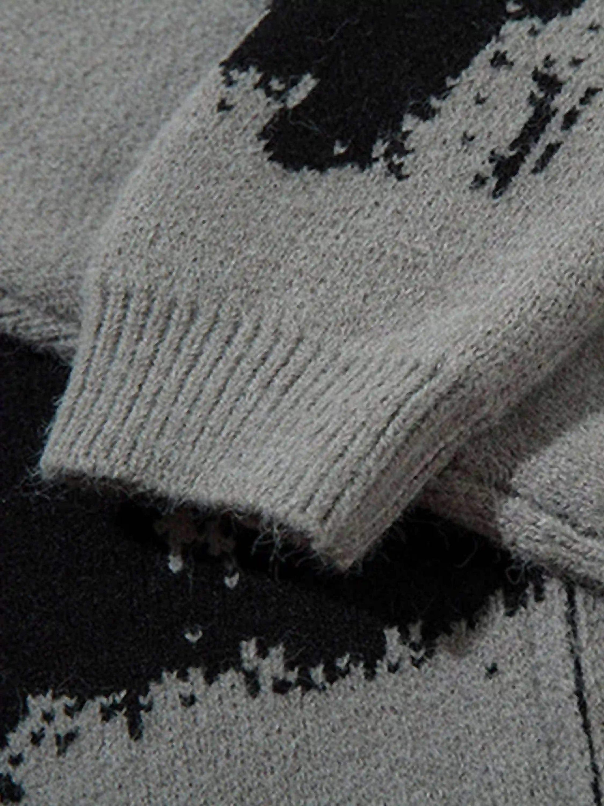 Disguisen High Street Abstract Pattern Zipper Stand Collar Cardigan