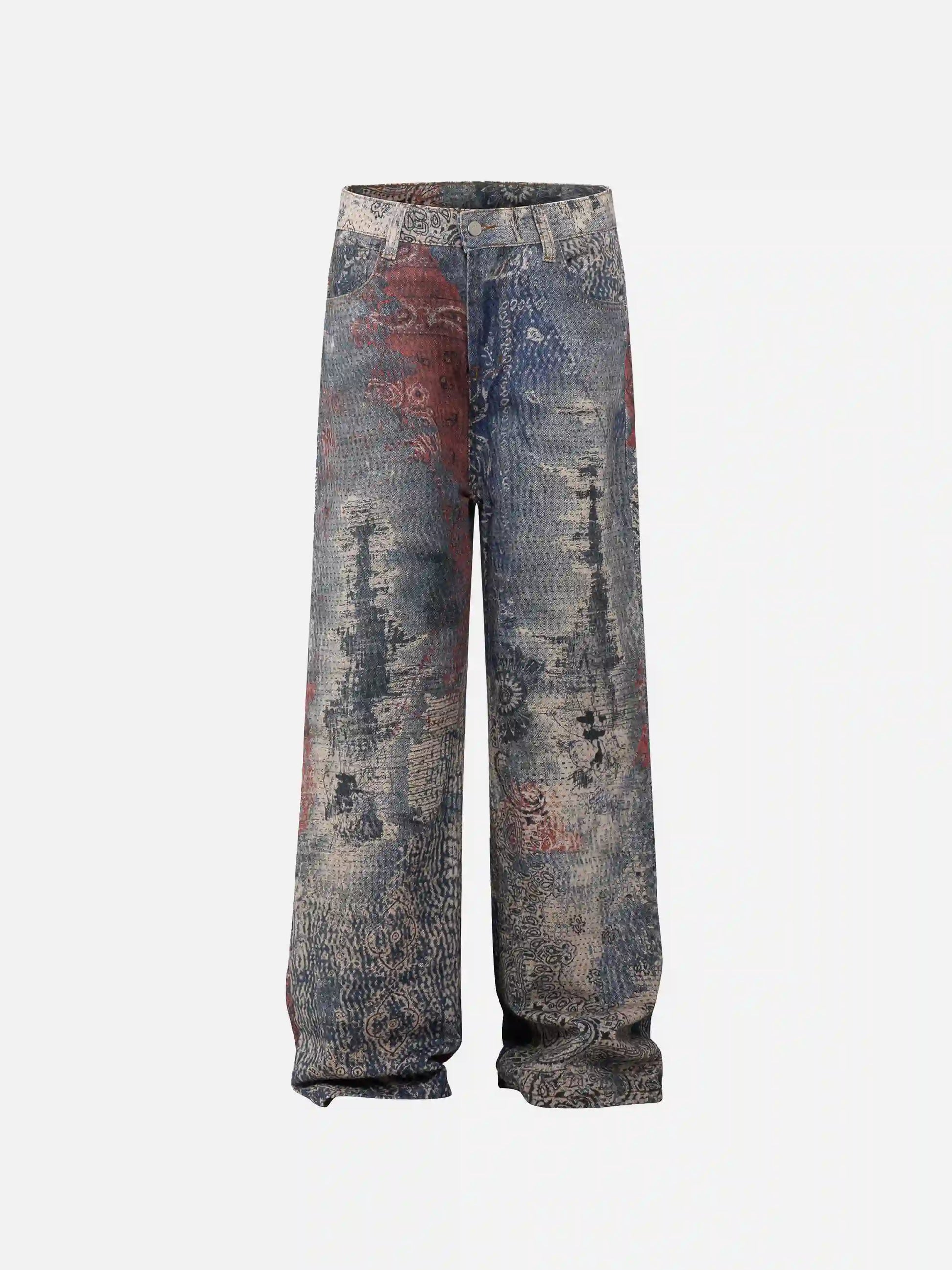 Cashew Flower Digital Printed Imitation Jeans