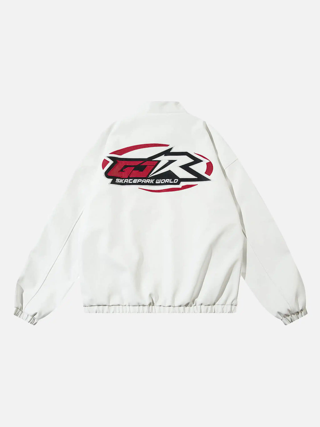 Disguisen Hip-Hop Street Biker Embroidered Leather Jacket