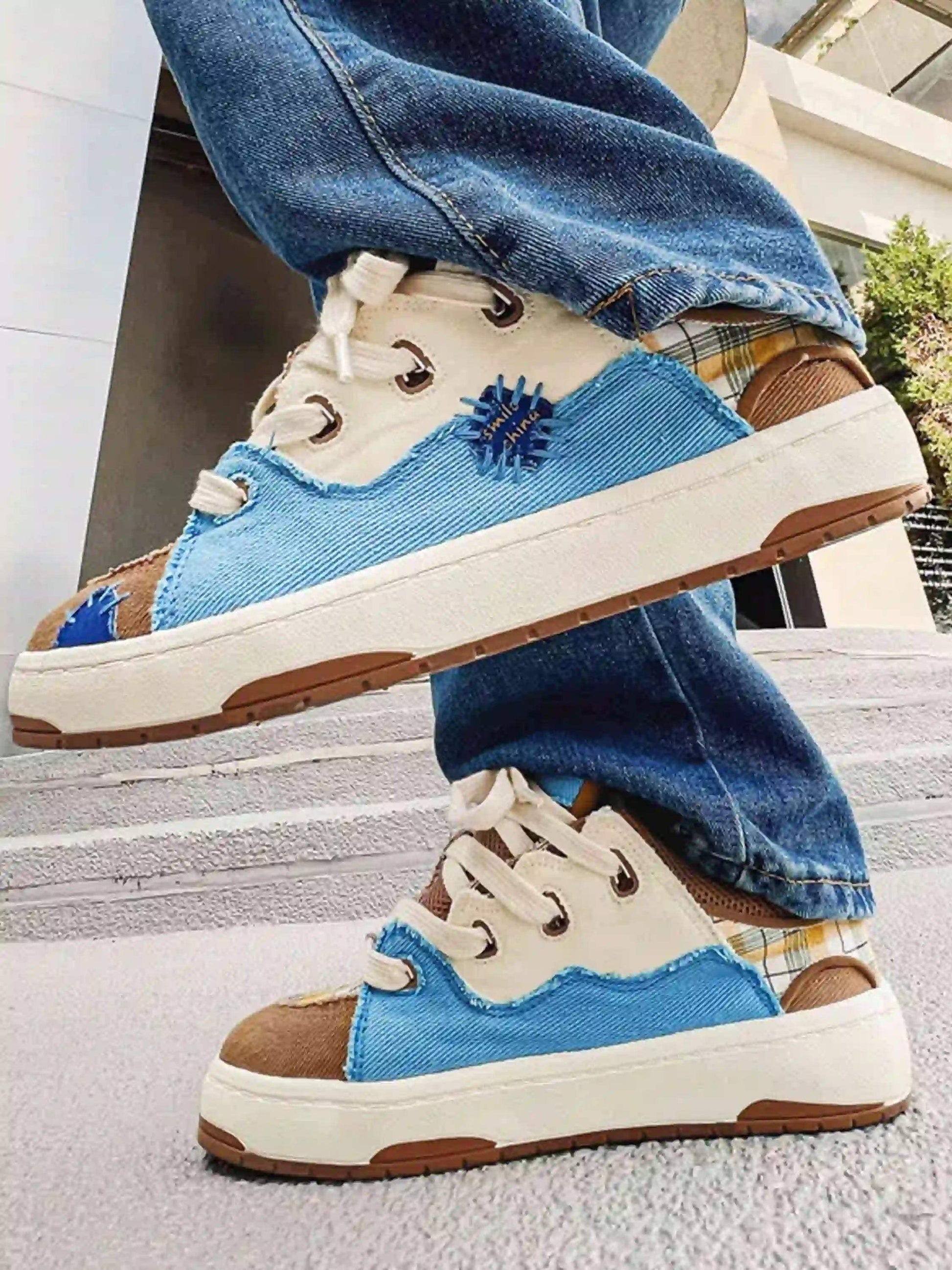 Disguisen Street Hip-Hop Color Matching Bread Shoes