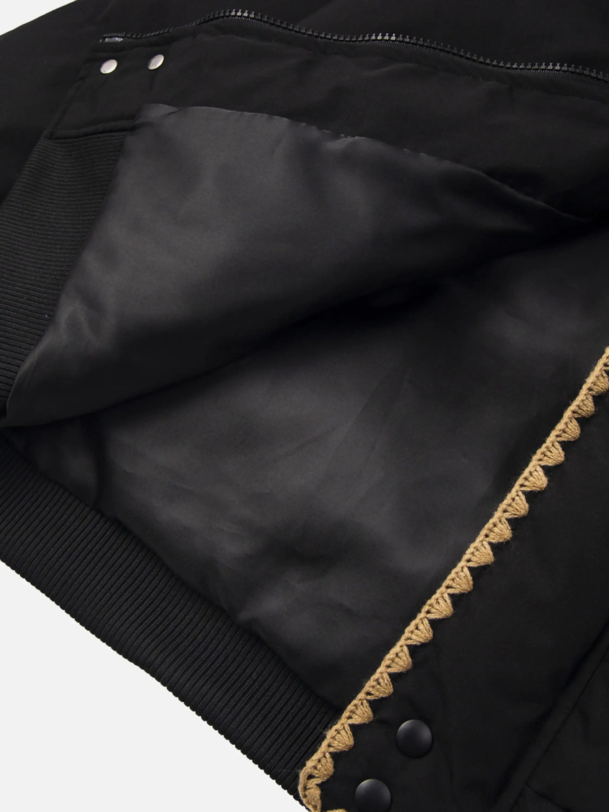 Pixel Embroidery Stand-collar Coat