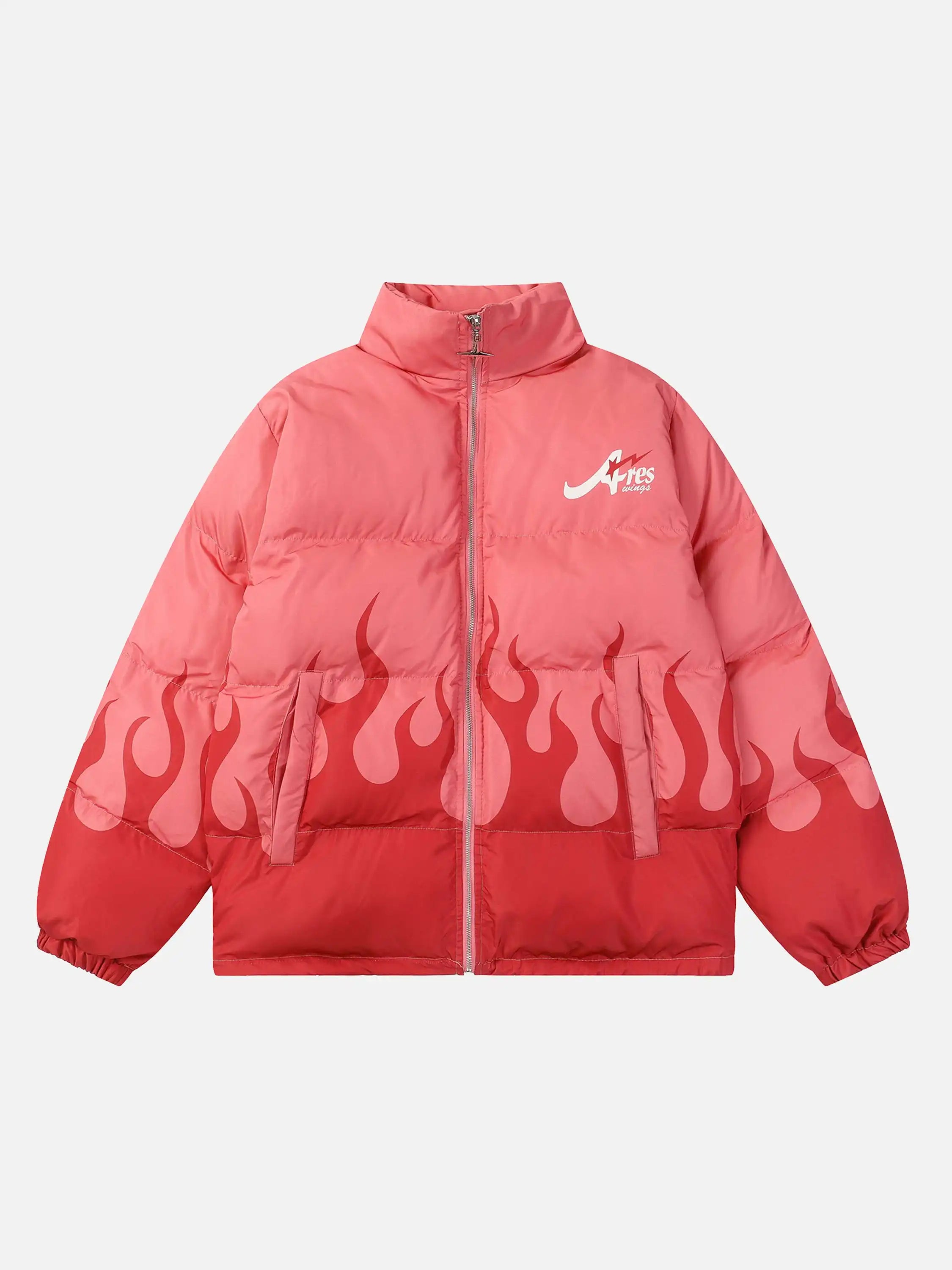 Disguisen Hip-Hop Color-Blocked Flame Cotton Coat