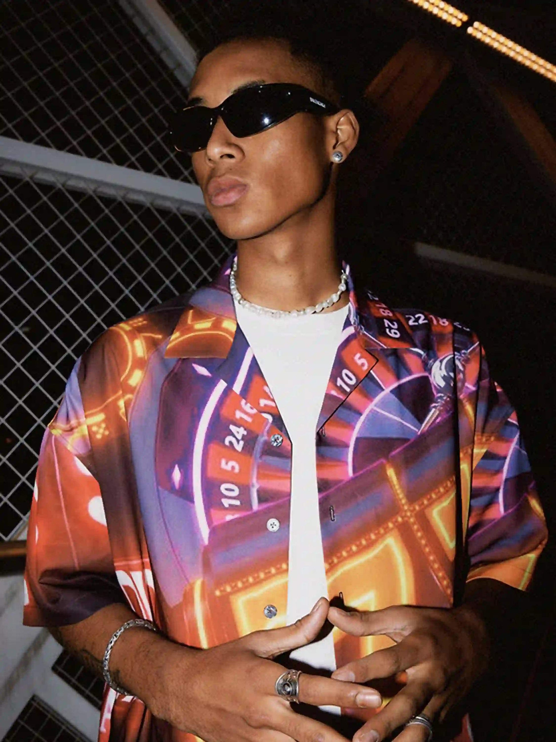 Disguisen American Street Dice Flower Shirt-0508