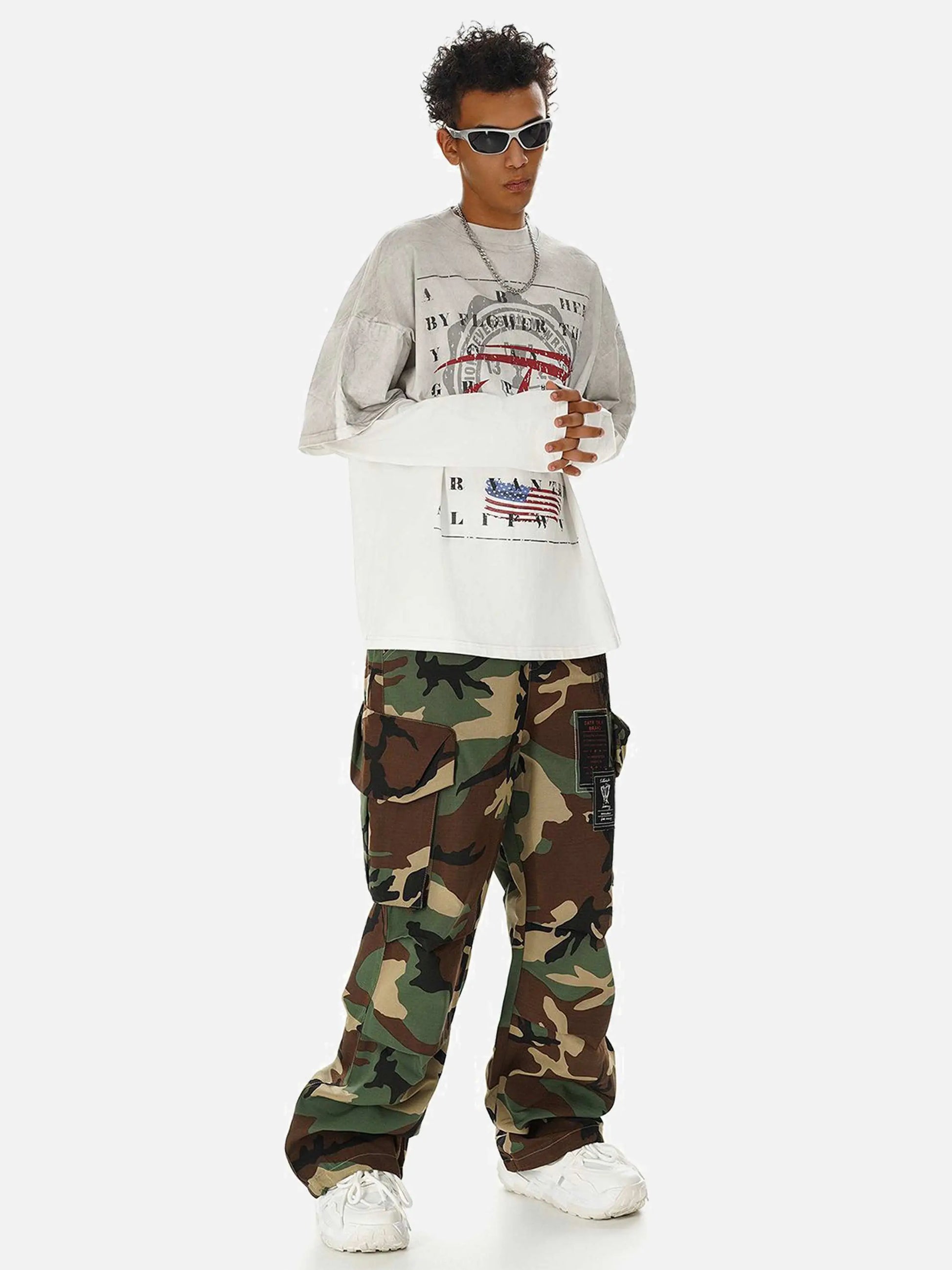 Disguisen Vintage Fake Two-piece Long-Sleeve T-shirt