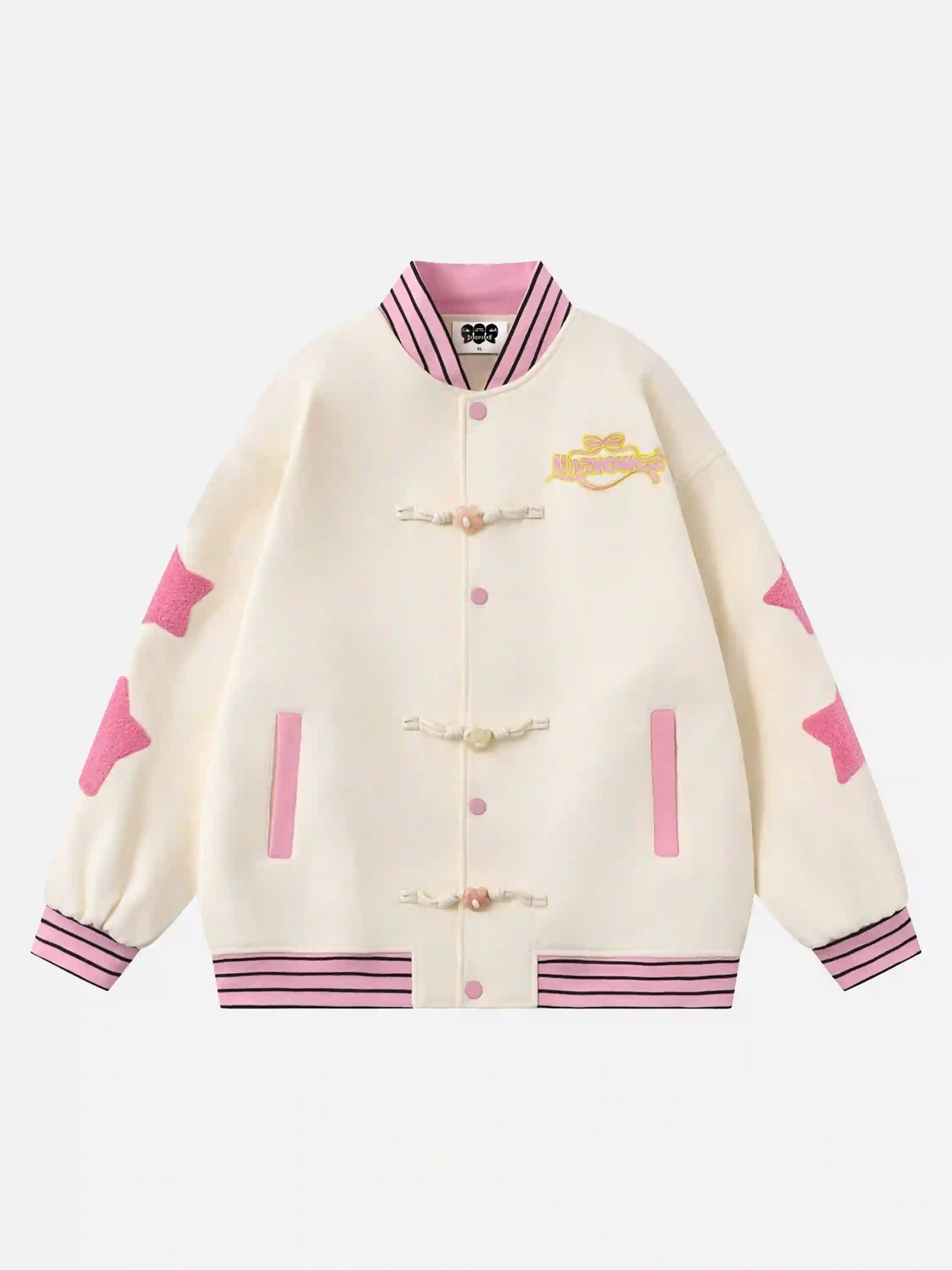Disguisen Buttoned Star Embroidered Baseball Jacket