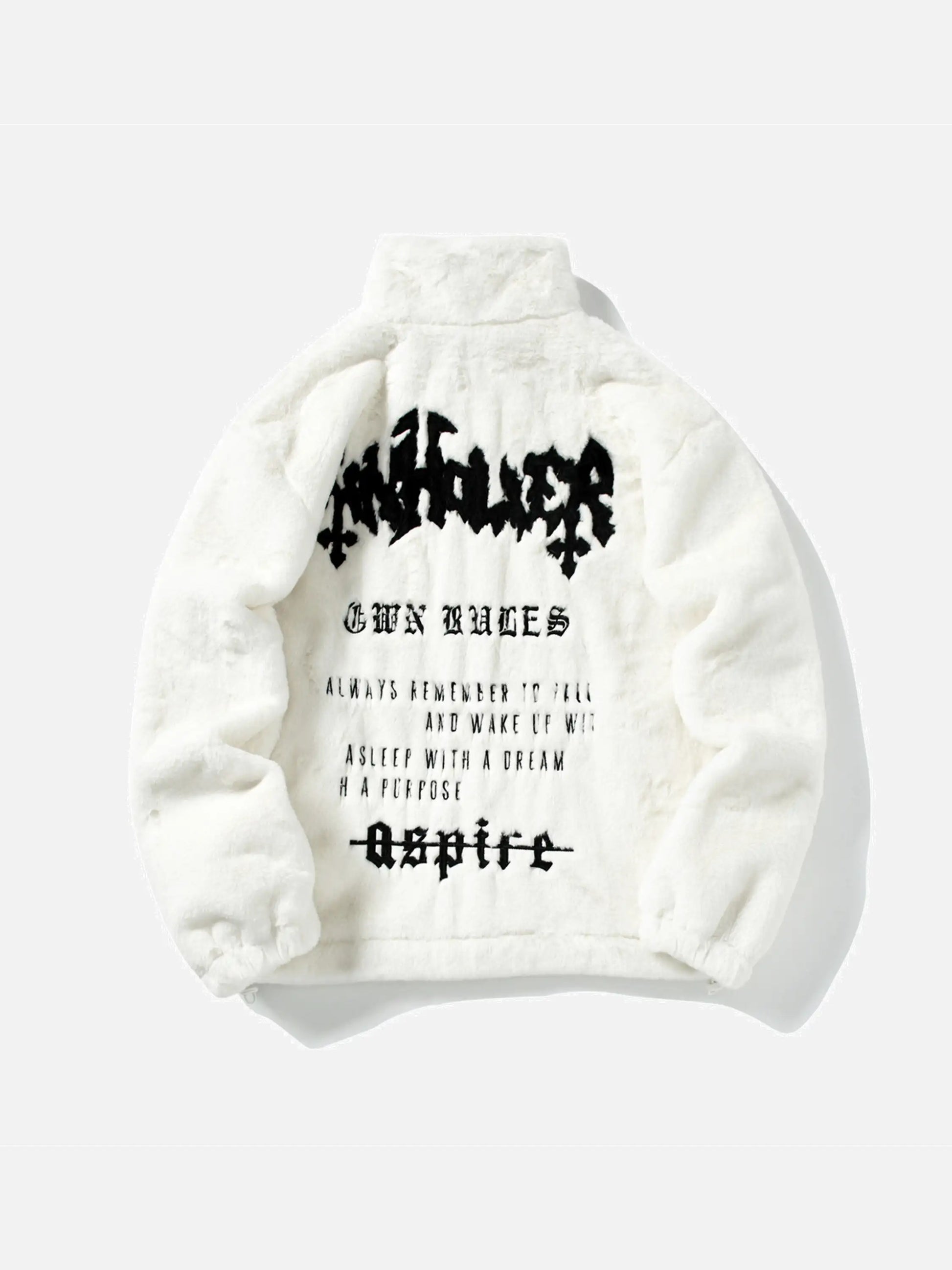 Plush Monogram Embroidered Coat