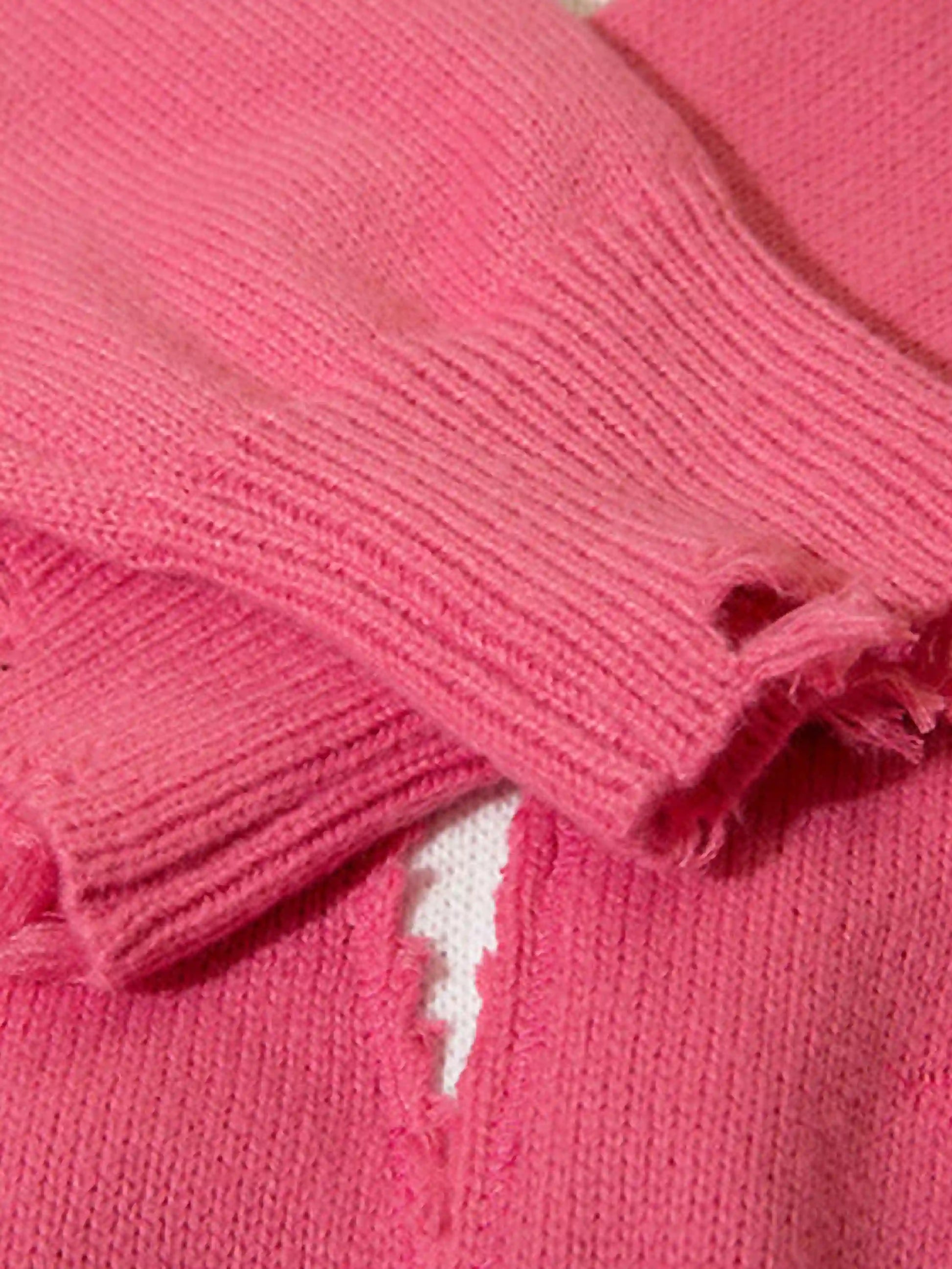 Disguisen Ripped Cross Star Zip-up Desgin Sweater