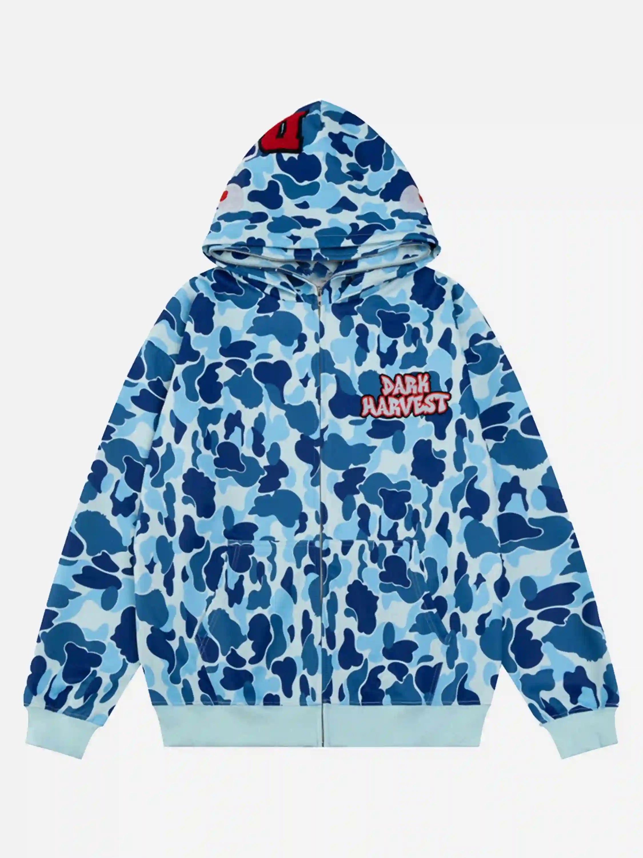 Camouflage Double Cap Design Hoodie