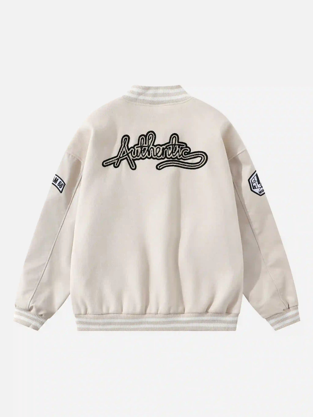Skull Sickle Embroidered PU Splicing Jacket