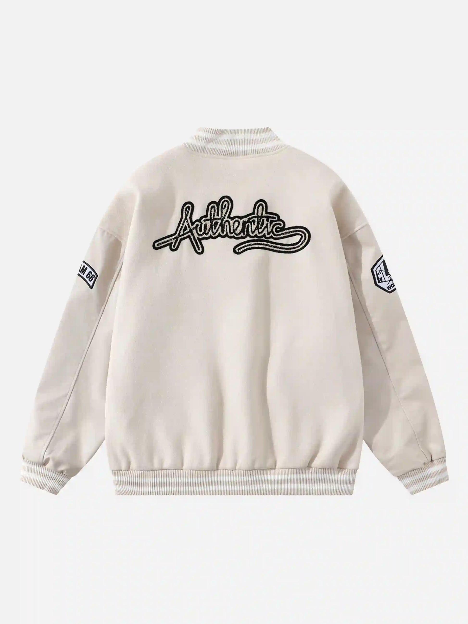 Skull Sickle Embroidered PU Splicing Jacket