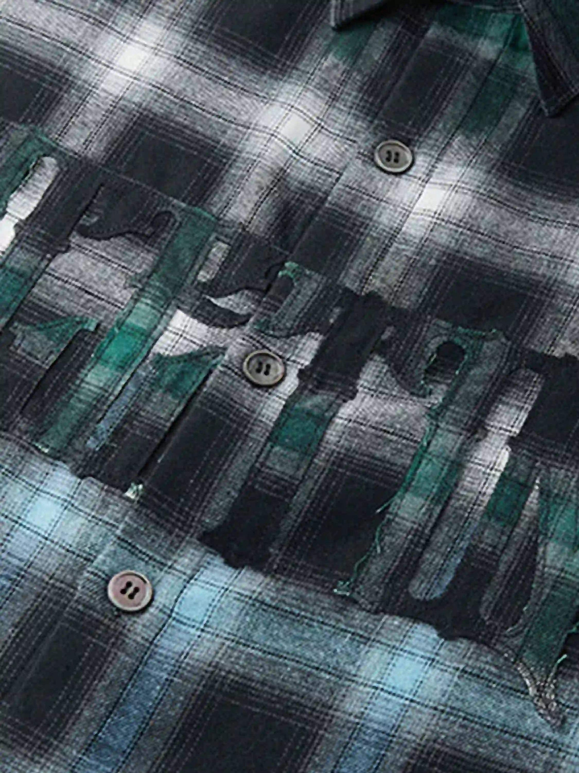 Disguisen American High Street Flame Contrast Patchwork Shirt