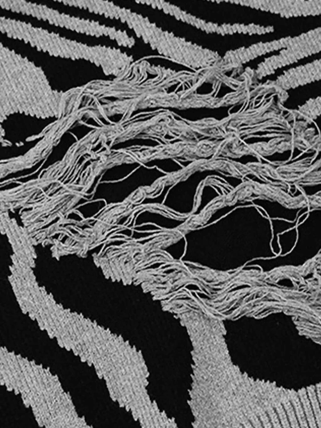 Disguisen Ripped Zebra Pattern Sweater