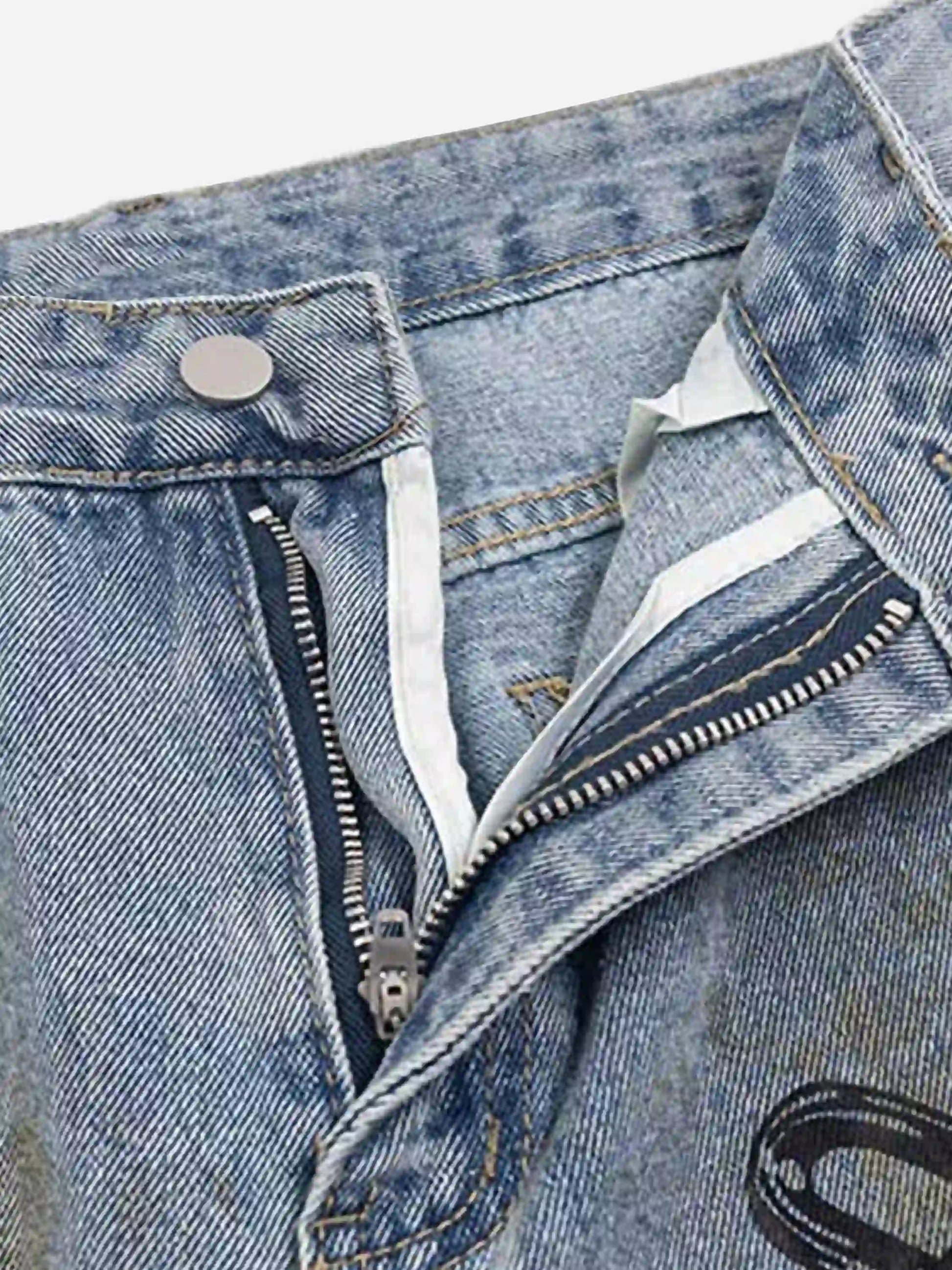 Disguisen Vintage Ripped Graffiti Jeans