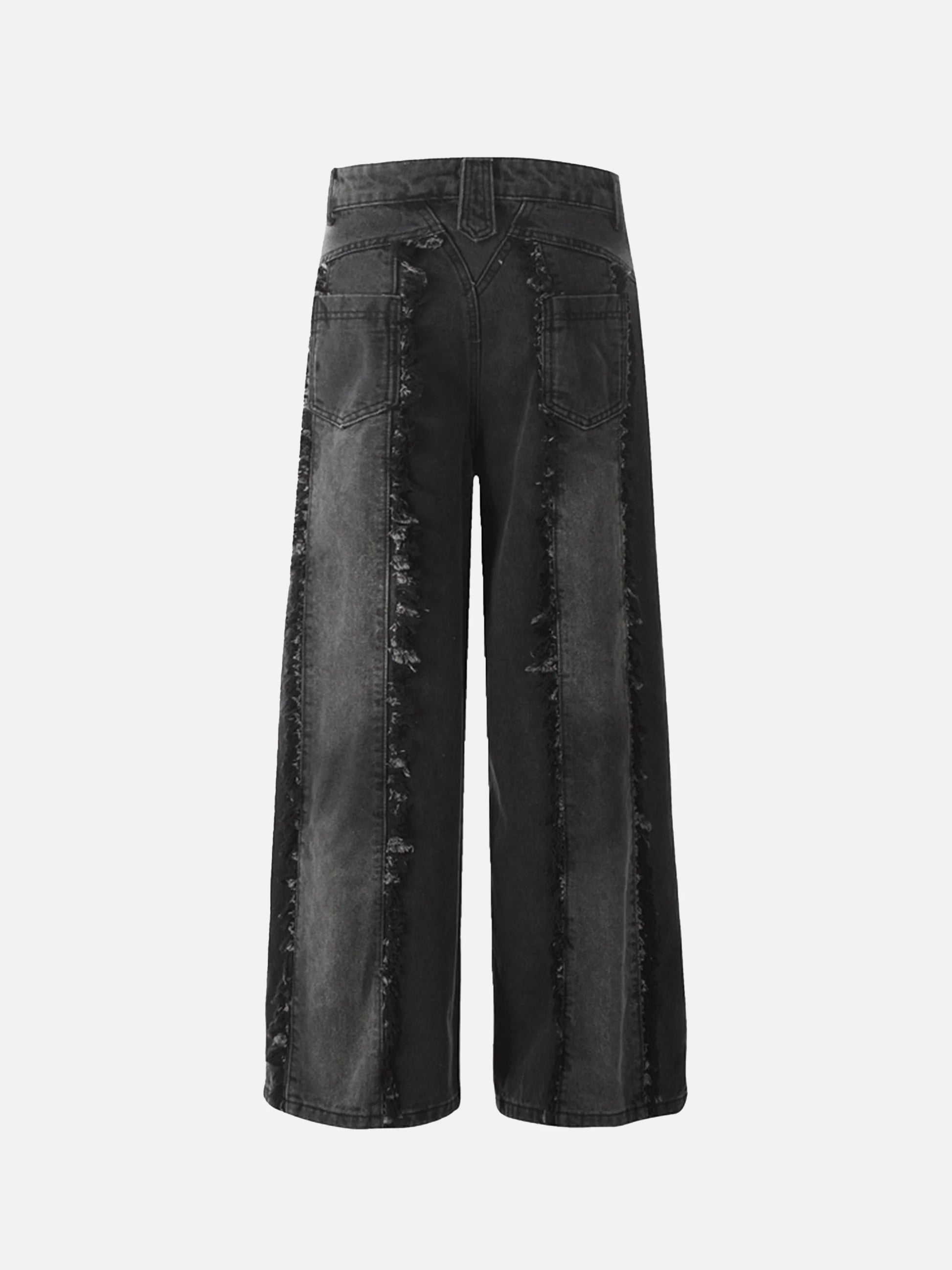 Vintage Fringed Raw-edge Jeans