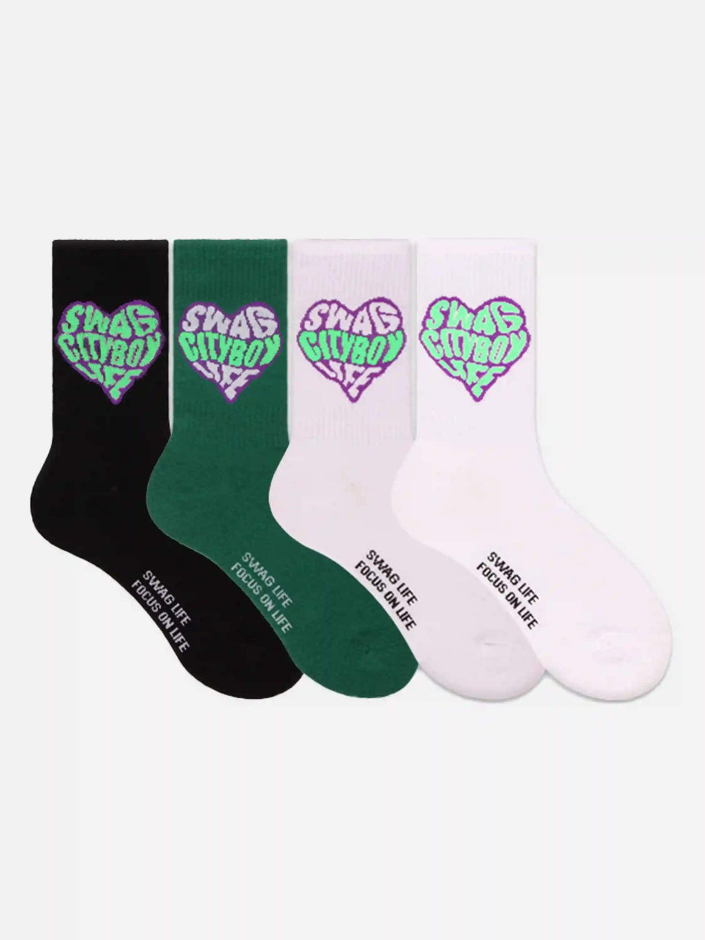 Disguisen American Style Heart Letter Skateboard Socks