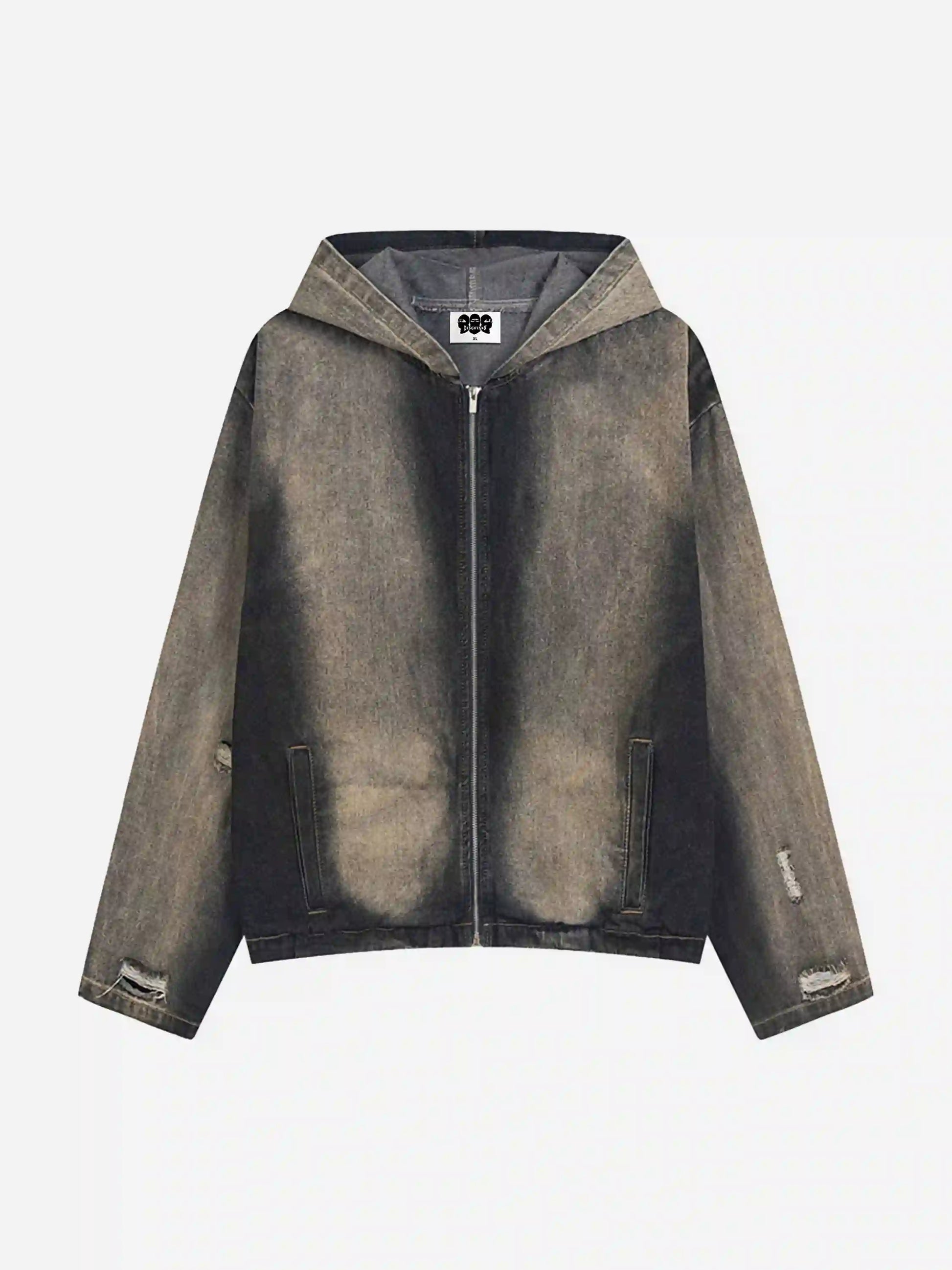 Disguisen Yellow Mud Dyeing Washed Hooded Denim Jacket