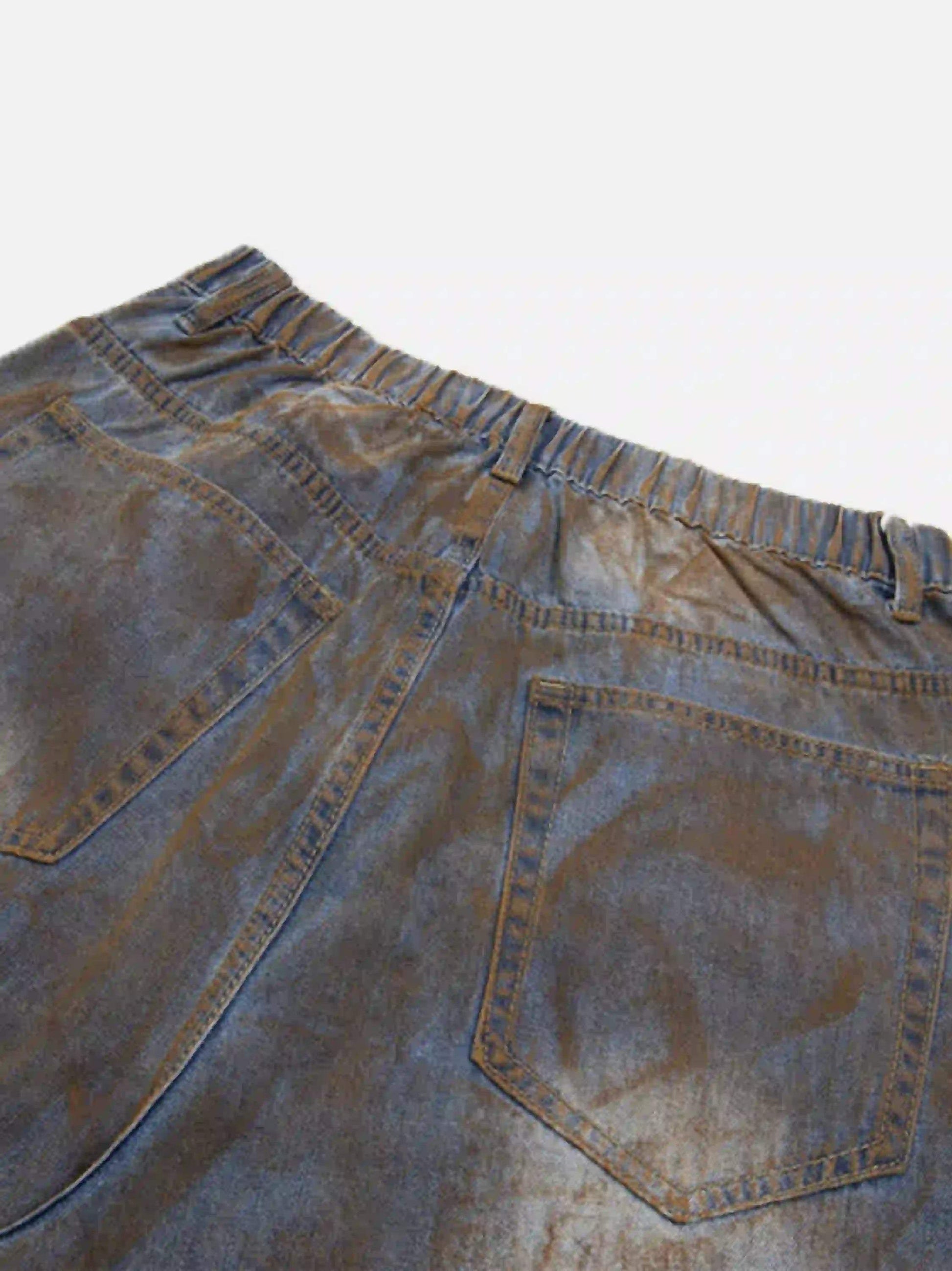 Disguisen American Style Wasteland Style Wide-Leg Denim Jorts