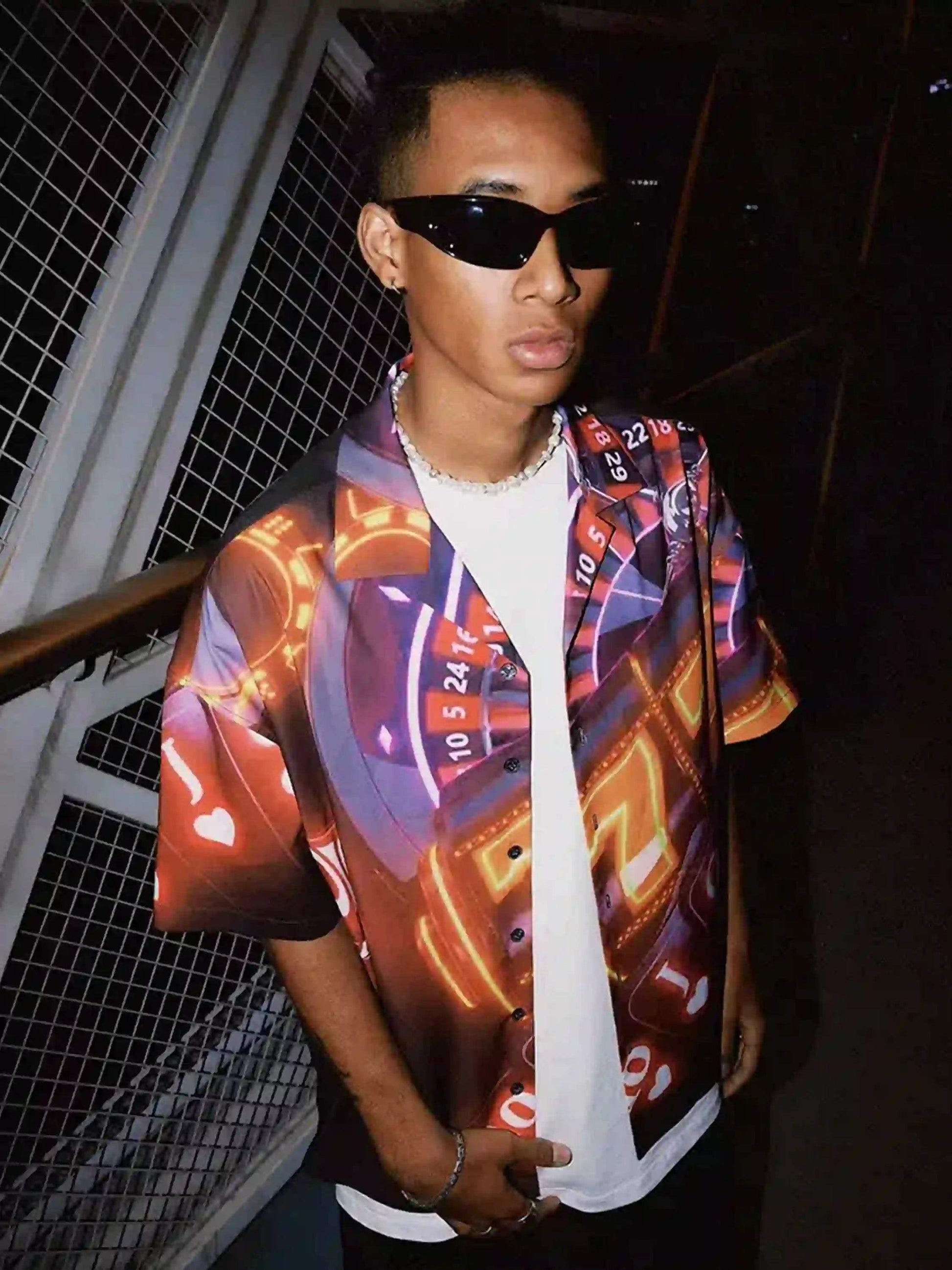 Disguisen American Street Dice Flower Shirt-0508