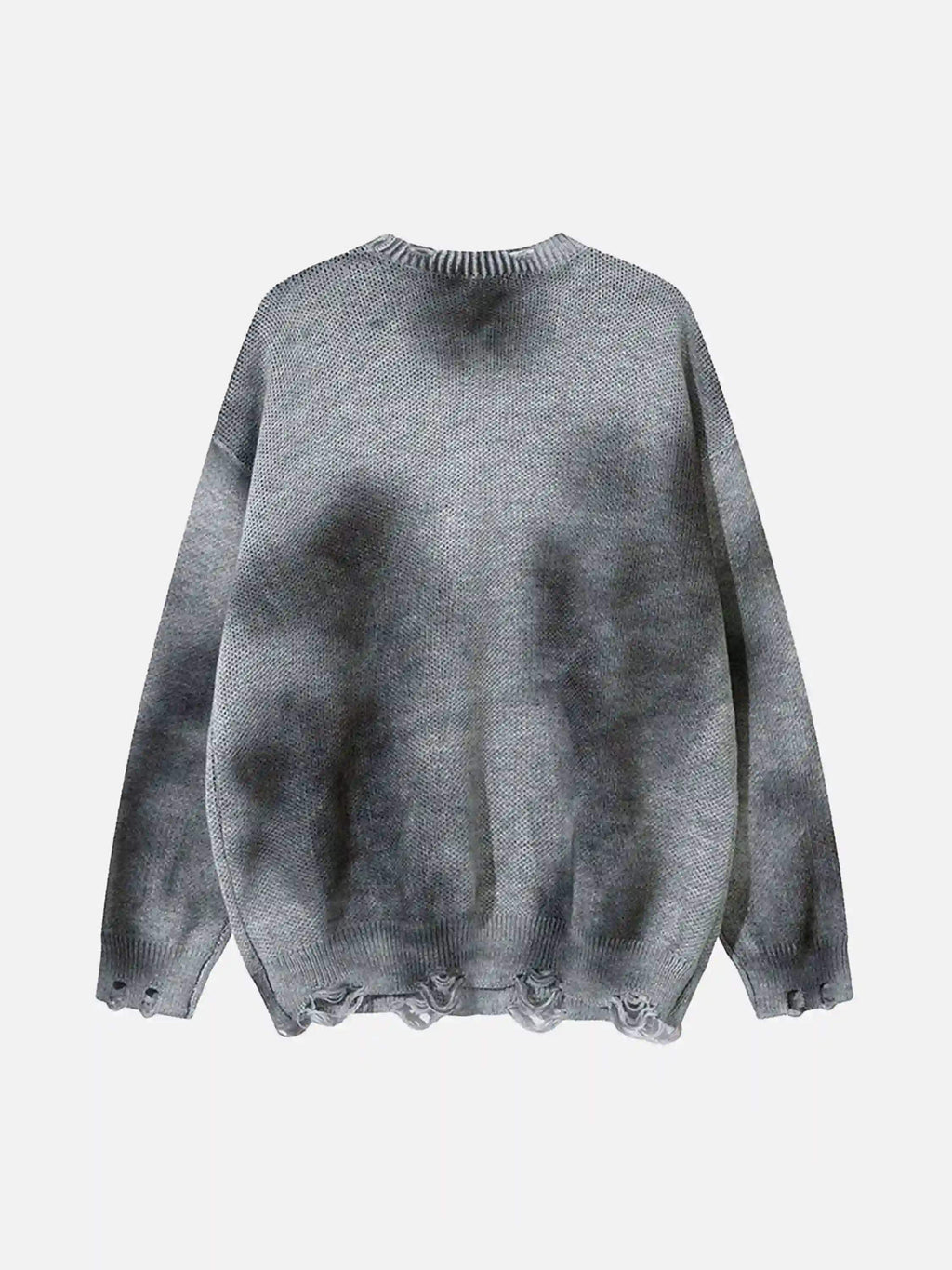 Disguisen Hip-Hop Lazy Style Butterfly Jacquard Ripped Sweater