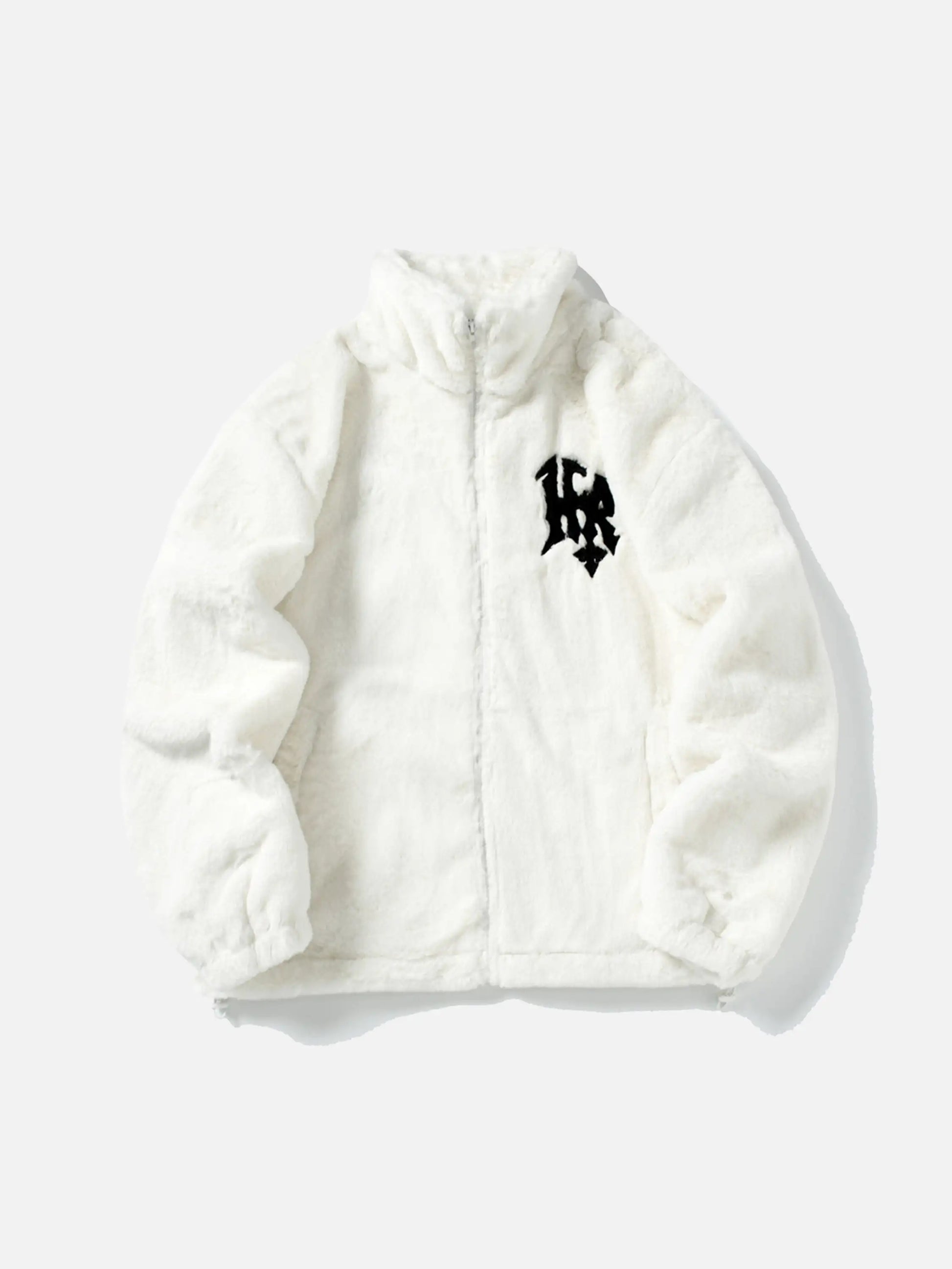Plush Monogram Embroidered Coat