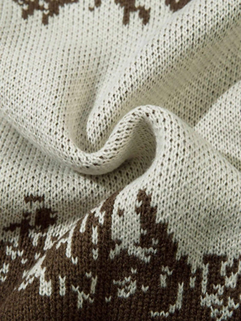 Disguisen Asymmetric Jacquard Stitching With Two-Way Zipper Sweater