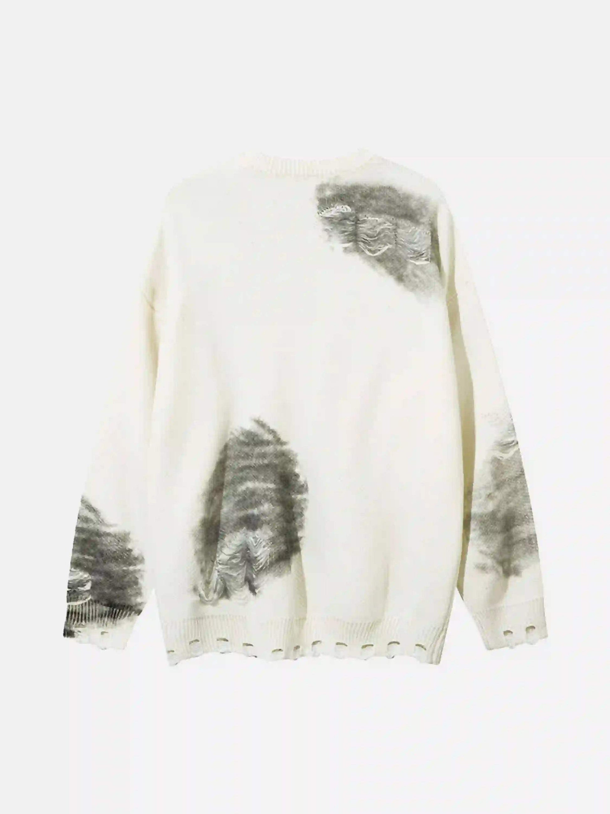 Disguisen High Street Spray Painted Distressed Dirty Chain Round Neck Sweater