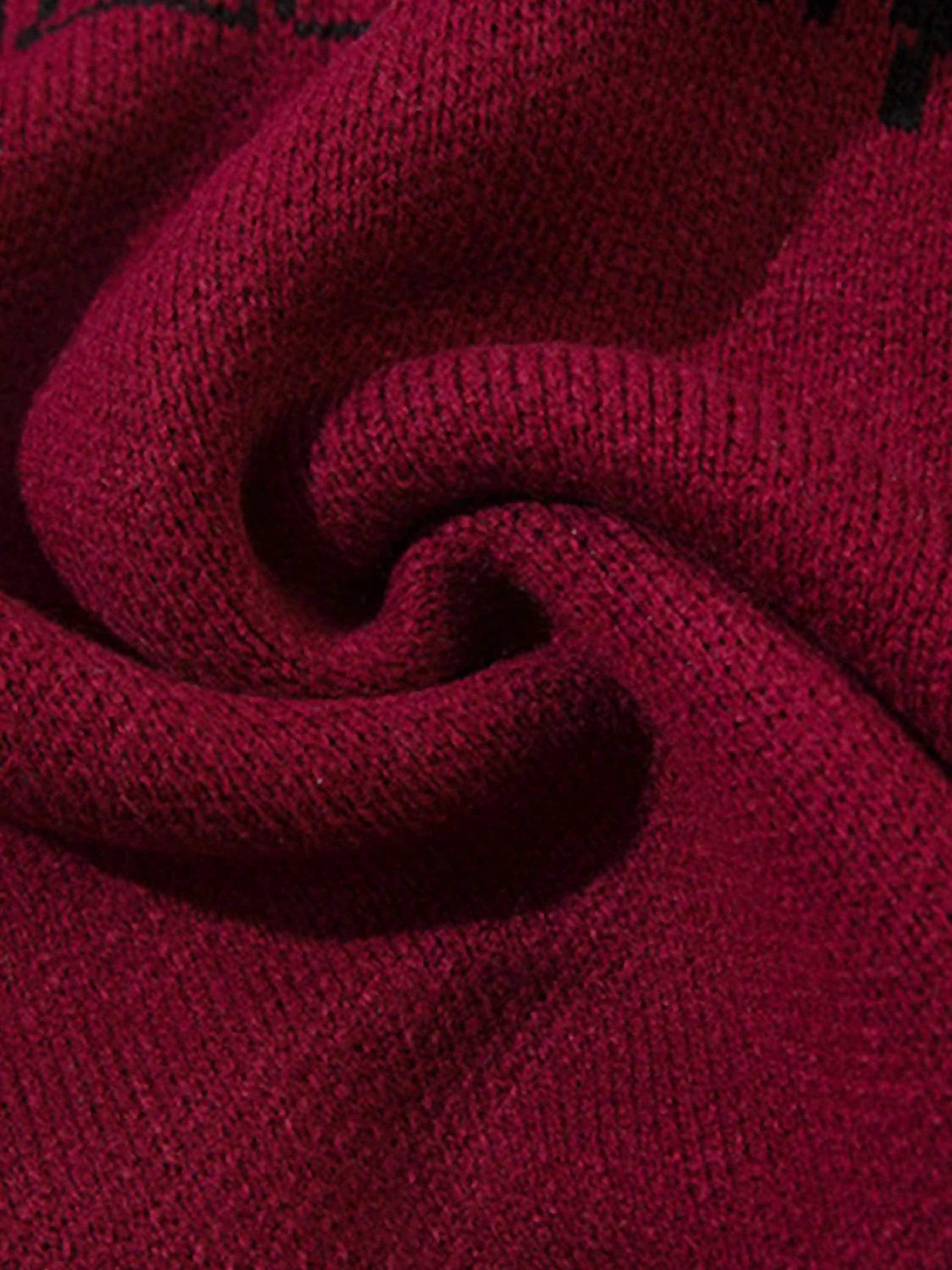 Disguisen Vibe Contrast Color Stitching Crew Neck Sweater