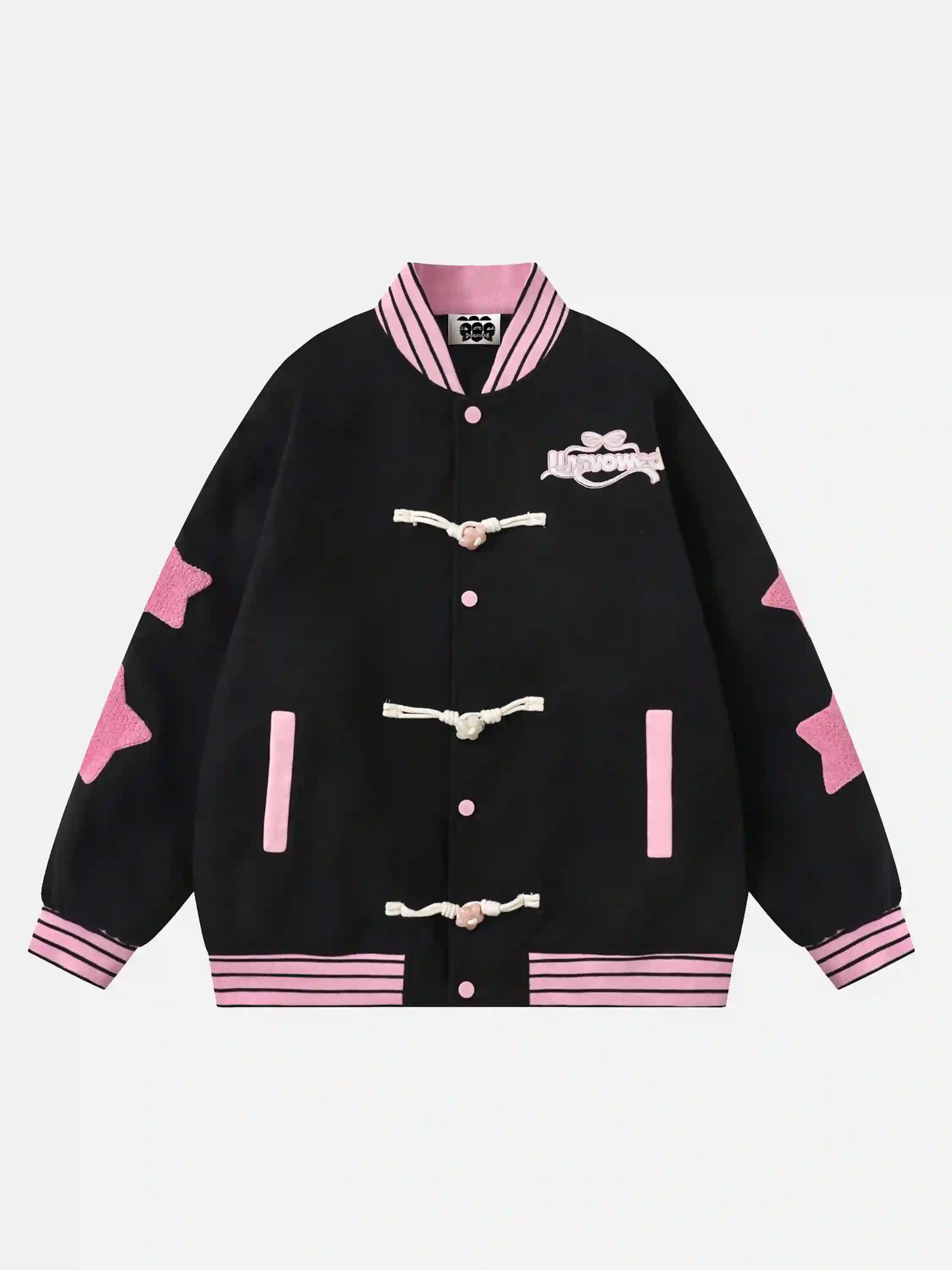 Disguisen Buttoned Star Embroidered Baseball Jacket