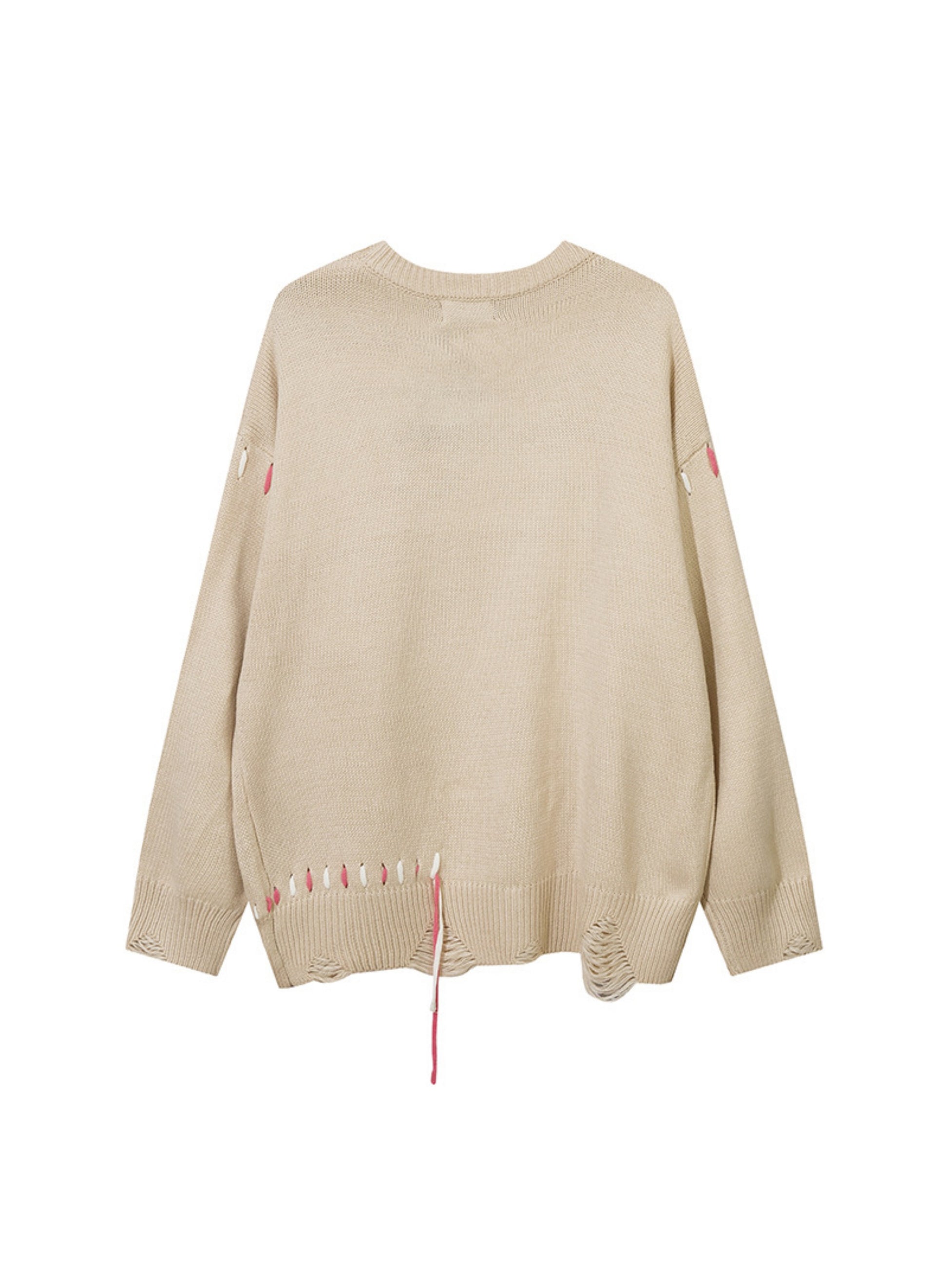 Floral Embroidered Crew Neck Sweater