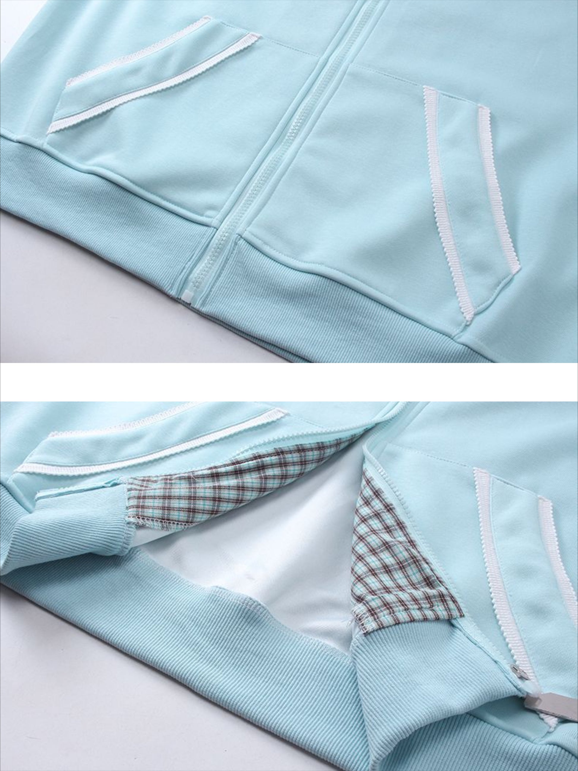 Plaid Stacked Color Hoodie