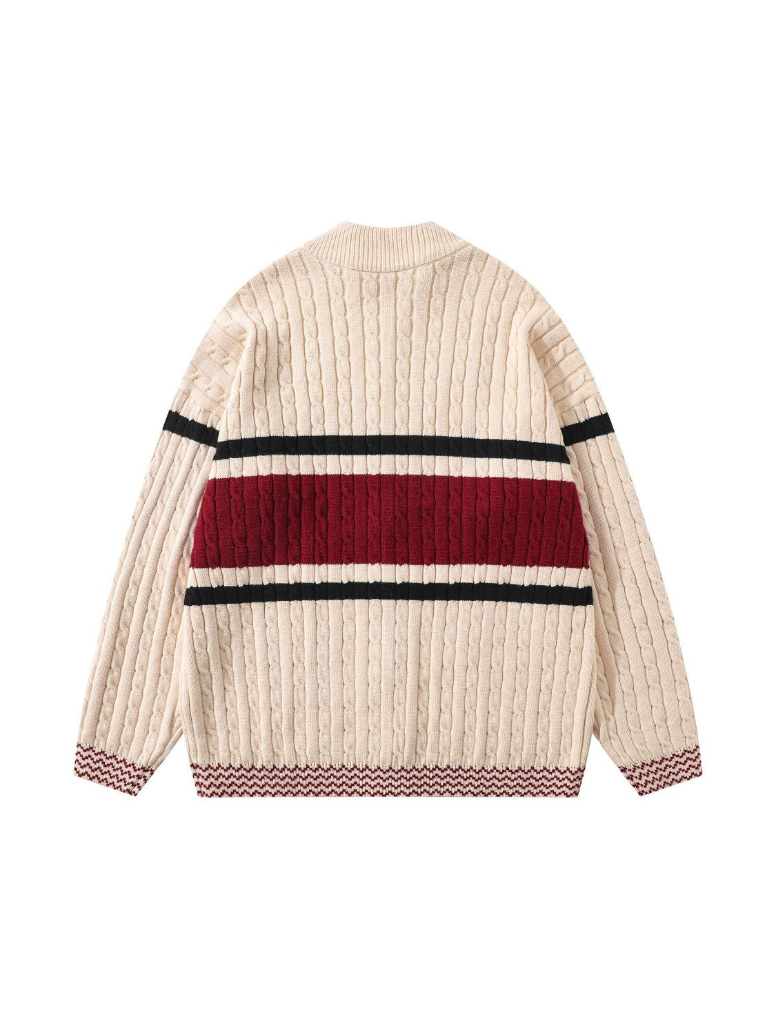 Vintage Embroidery Collision Color Leisure Sweater